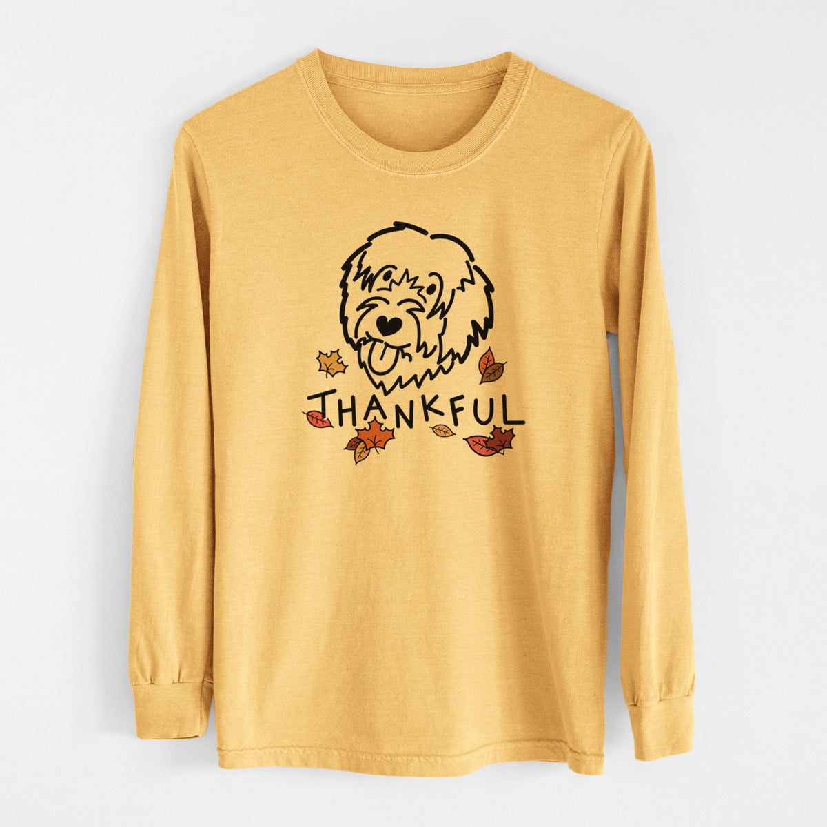 Thankful Catalan Sheepdog - Men&#39;s Heavyweight 100% Cotton Long Sleeve