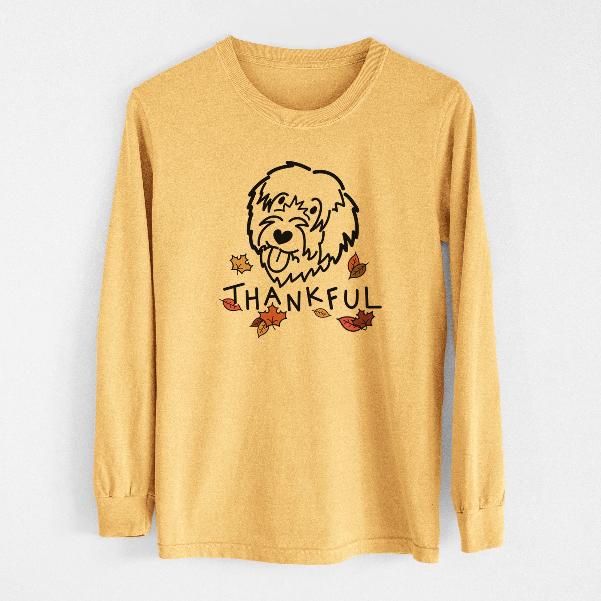 Thankful Catalan Sheepdog - Men's Heavyweight 100% Cotton Long Sleeve