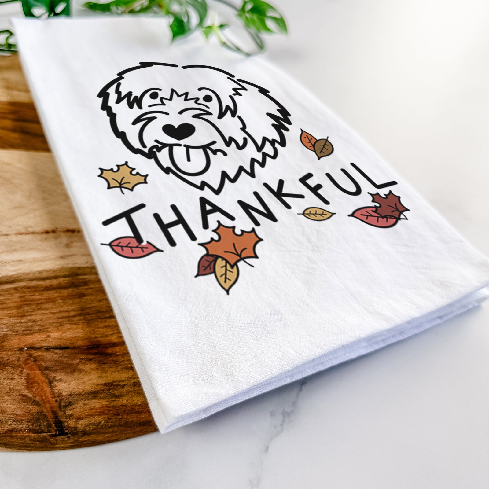 Thankful Catalan Sheepdog - Tea Towel