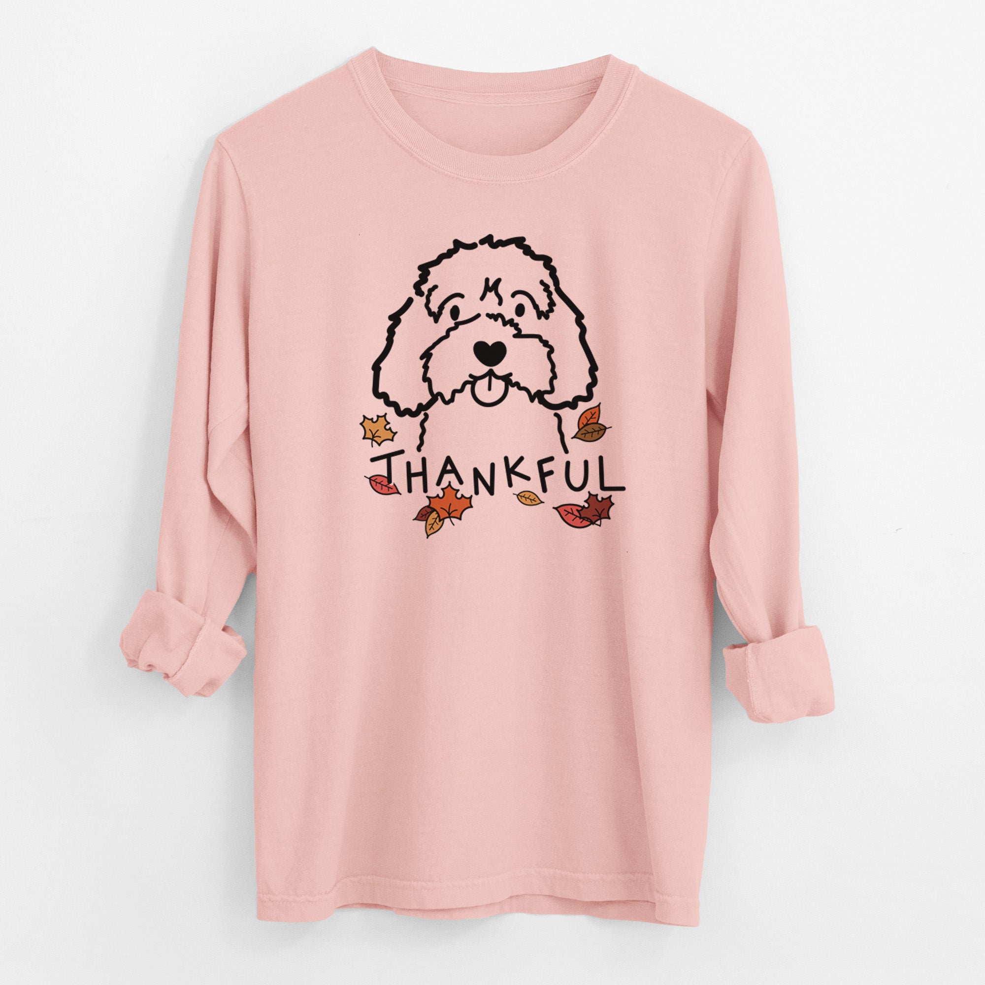 Thankful Cavapoo - Men's Heavyweight 100% Cotton Long Sleeve