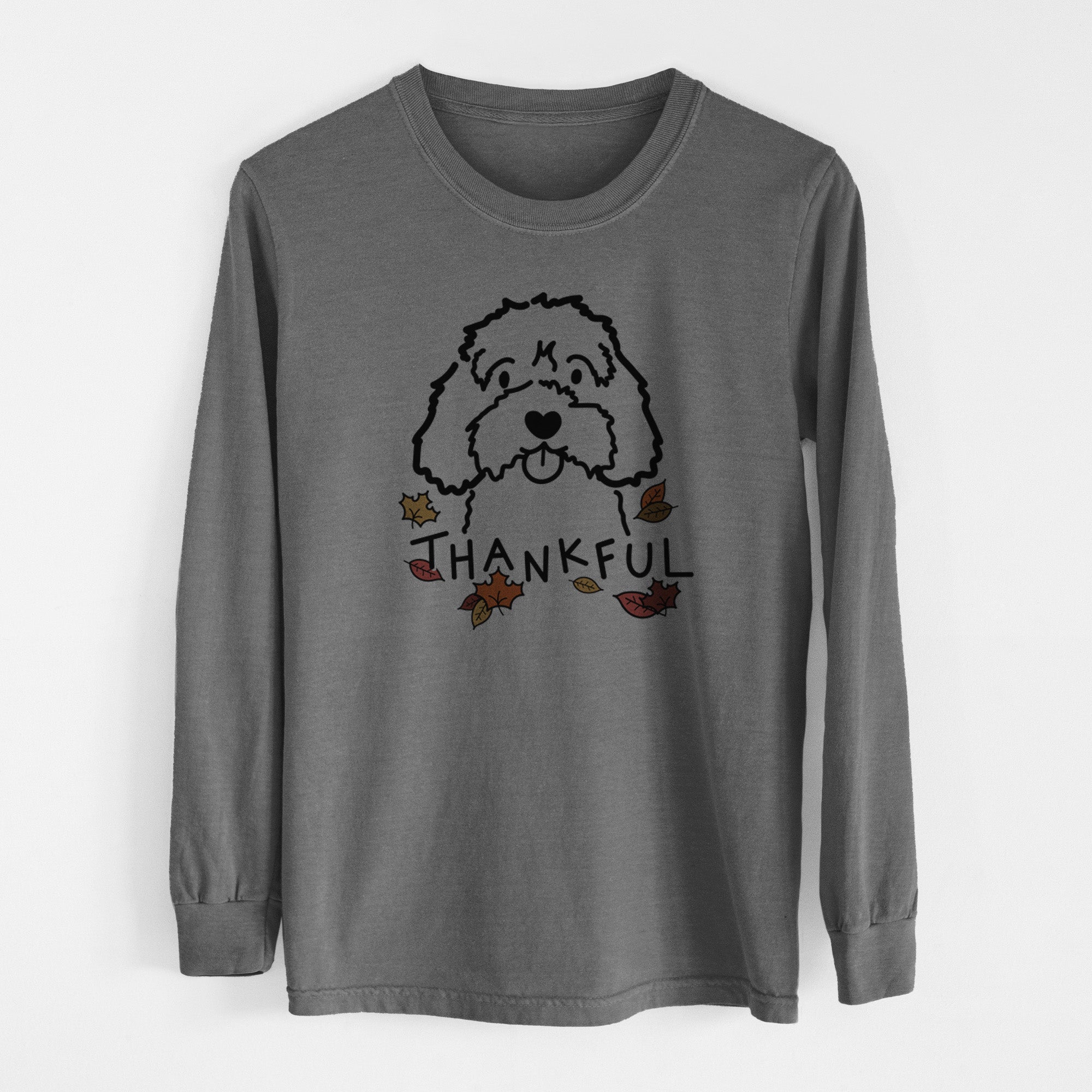 Thankful Cavapoo - Men's Heavyweight 100% Cotton Long Sleeve