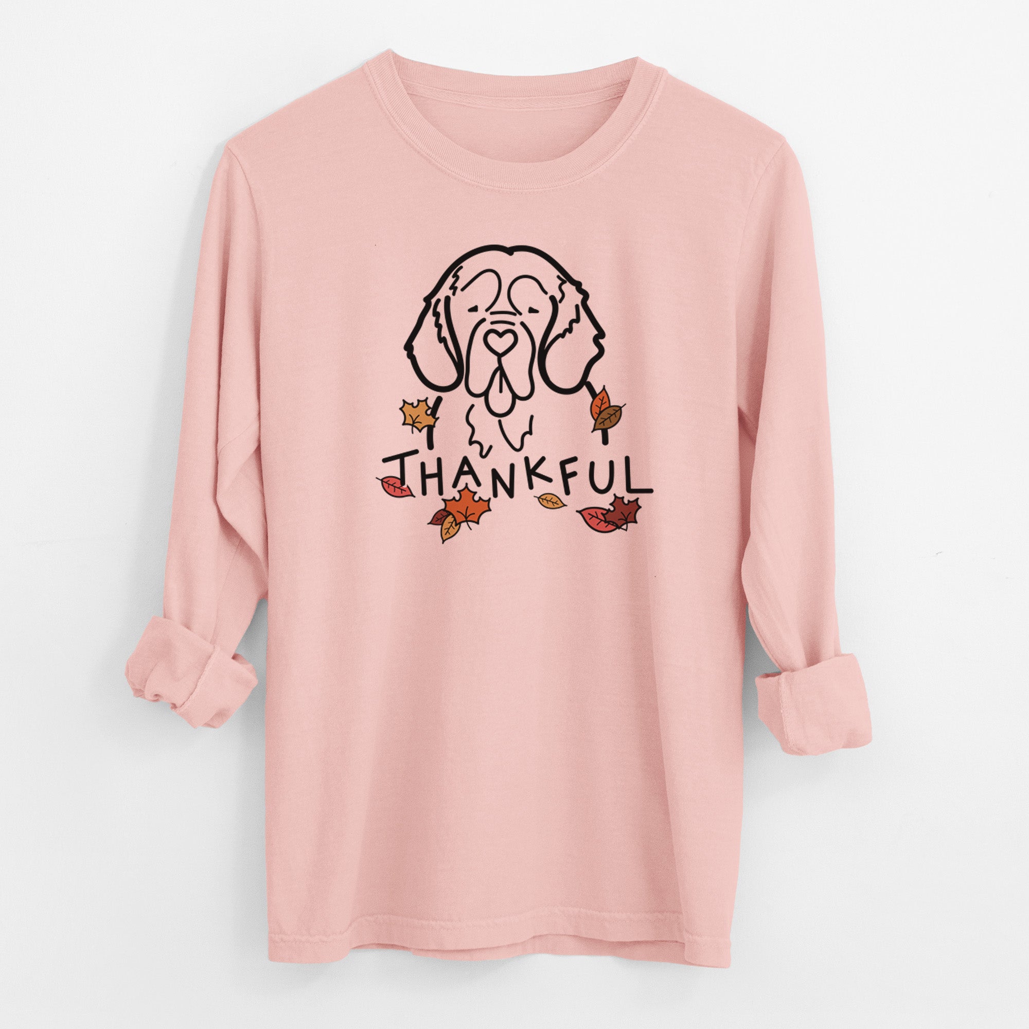 Thankful Clumber Spaniel - Men's Heavyweight 100% Cotton Long Sleeve