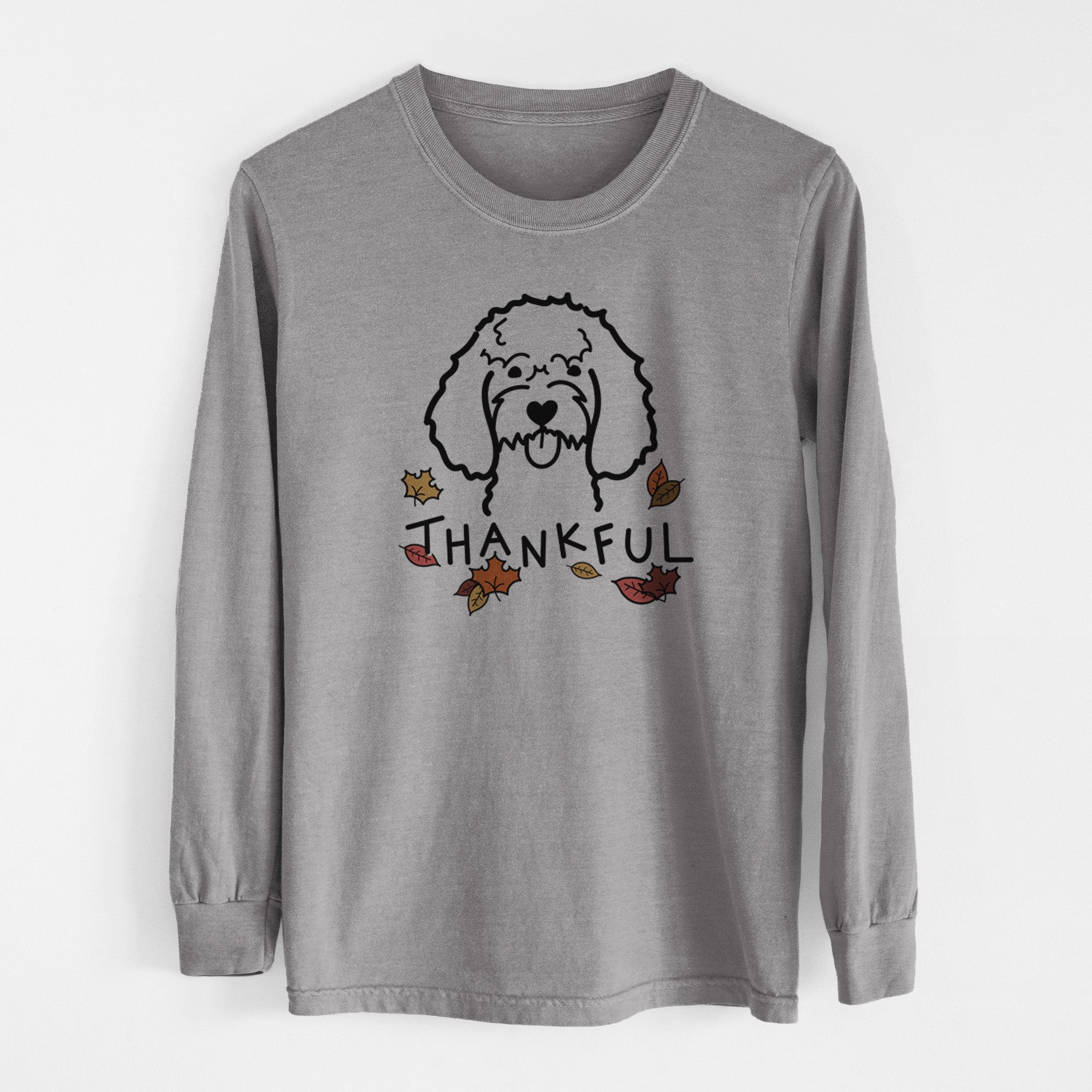 Thankful Cockapoo - Men's Heavyweight 100% Cotton Long Sleeve