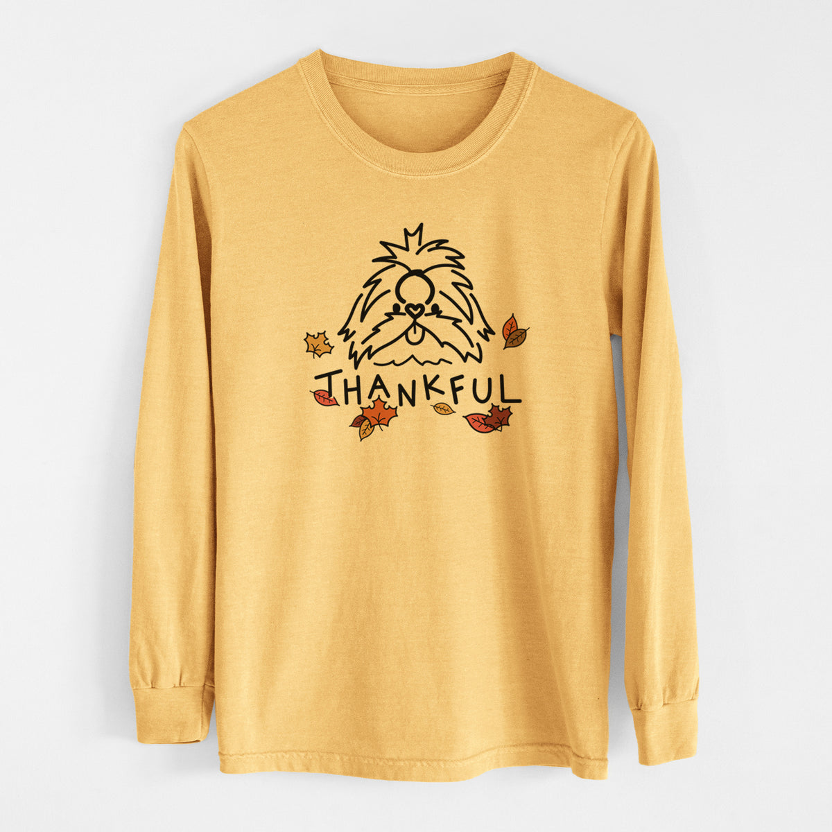 Thankful Shih Tzu - CoCo - Men&#39;s Heavyweight 100% Cotton Long Sleeve