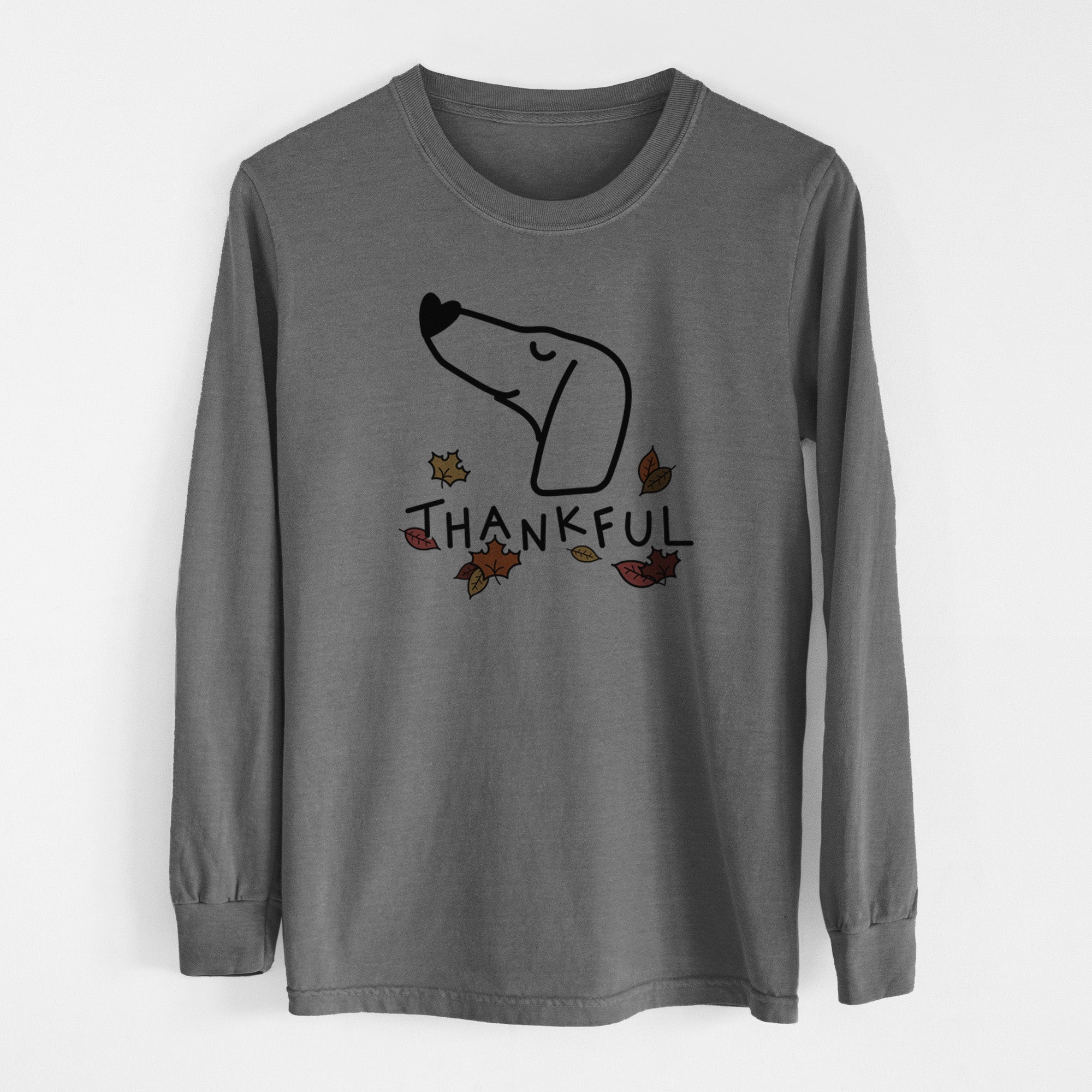 Thankful Dachshund - Men's Heavyweight 100% Cotton Long Sleeve