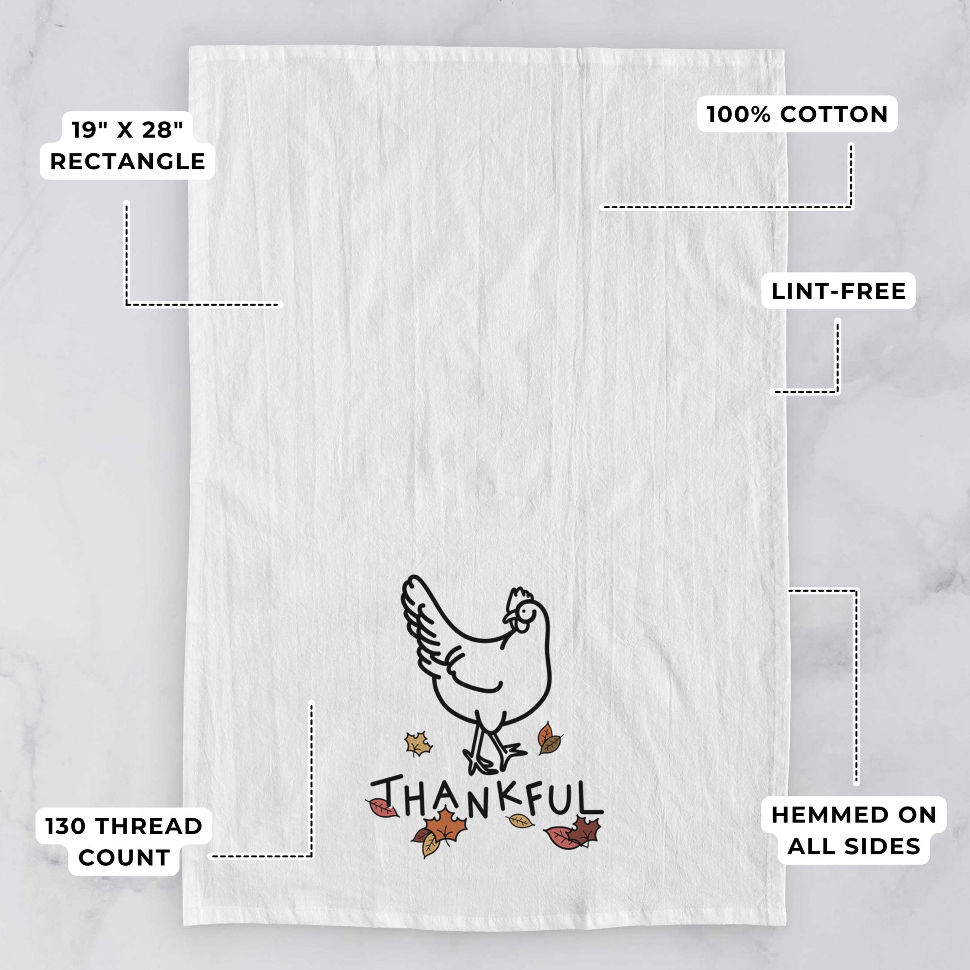 Thankful Chicken - Daisy - Tea Towel