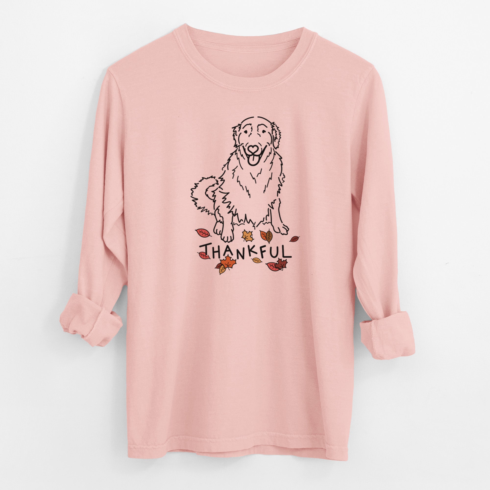 Thankful Golden Retriever - Daisy - Men's Heavyweight 100% Cotton Long Sleeve