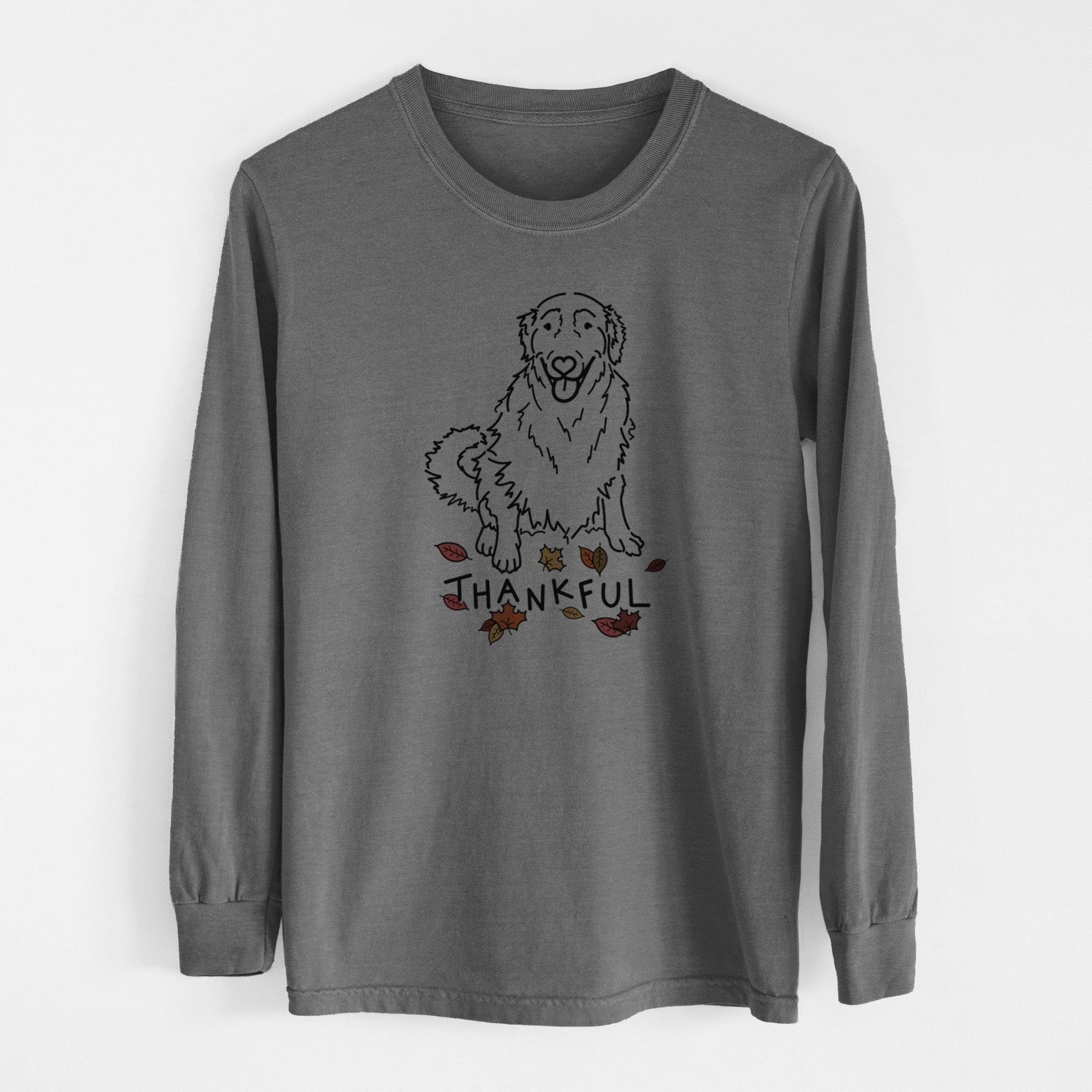 Thankful Golden Retriever - Daisy - Men's Heavyweight 100% Cotton Long Sleeve