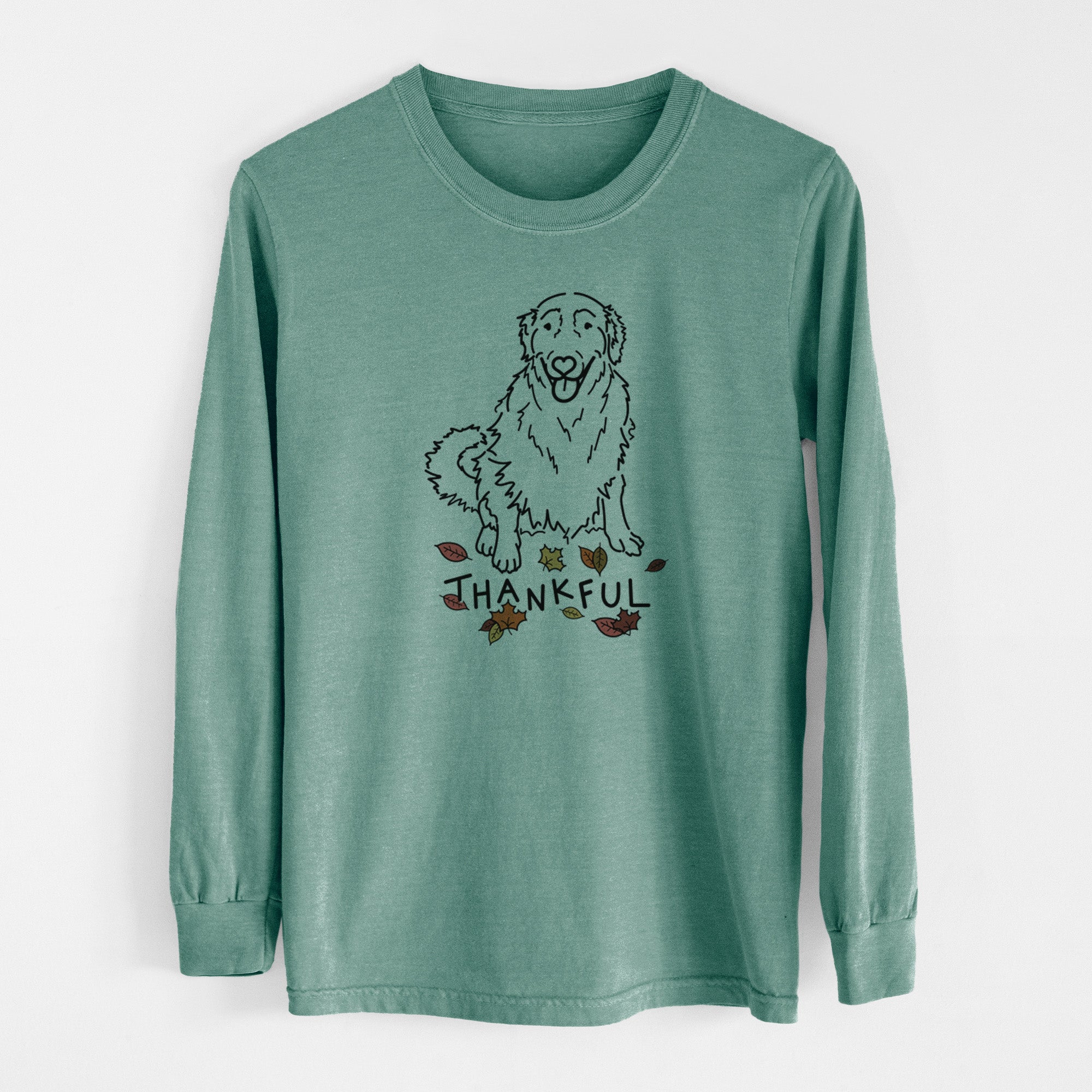 Thankful Golden Retriever - Daisy - Men's Heavyweight 100% Cotton Long Sleeve