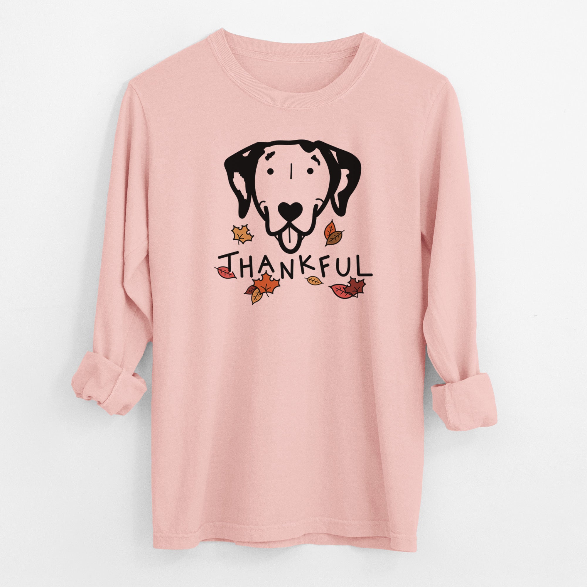 Thankful Dalmatian - Men's Heavyweight 100% Cotton Long Sleeve