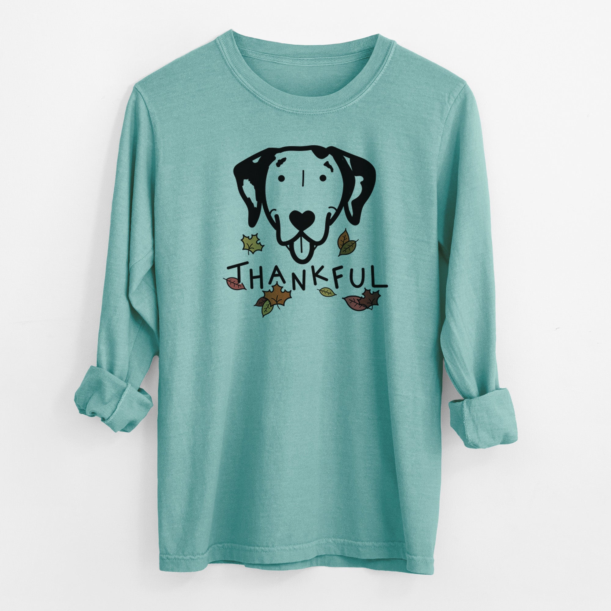 Thankful Dalmatian - Men's Heavyweight 100% Cotton Long Sleeve