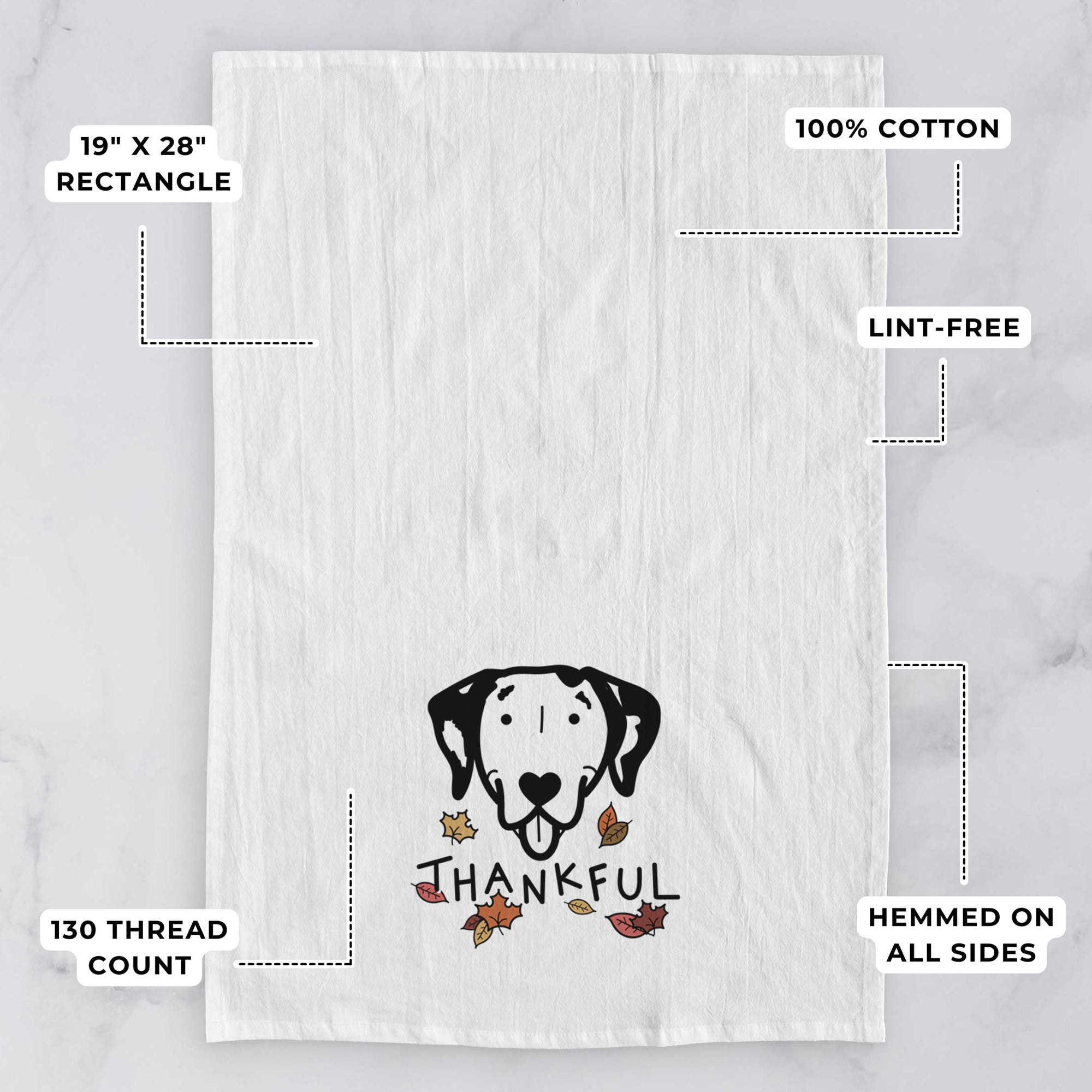 Thankful Dalmatian - Tea Towel