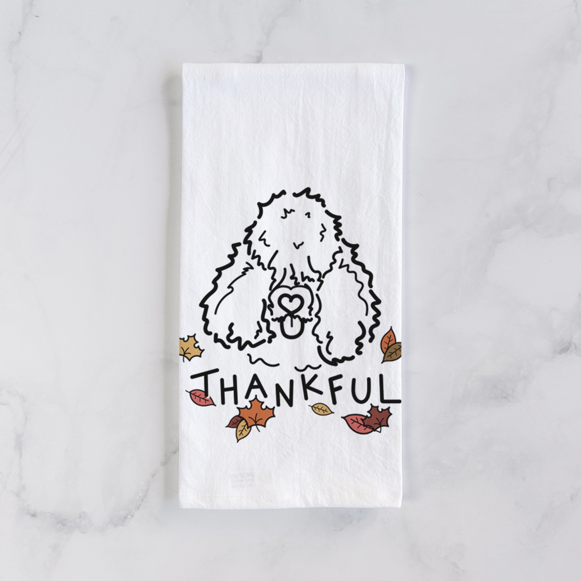 Thankful Bouvier des Flandres - Deeogey - Tea Towel