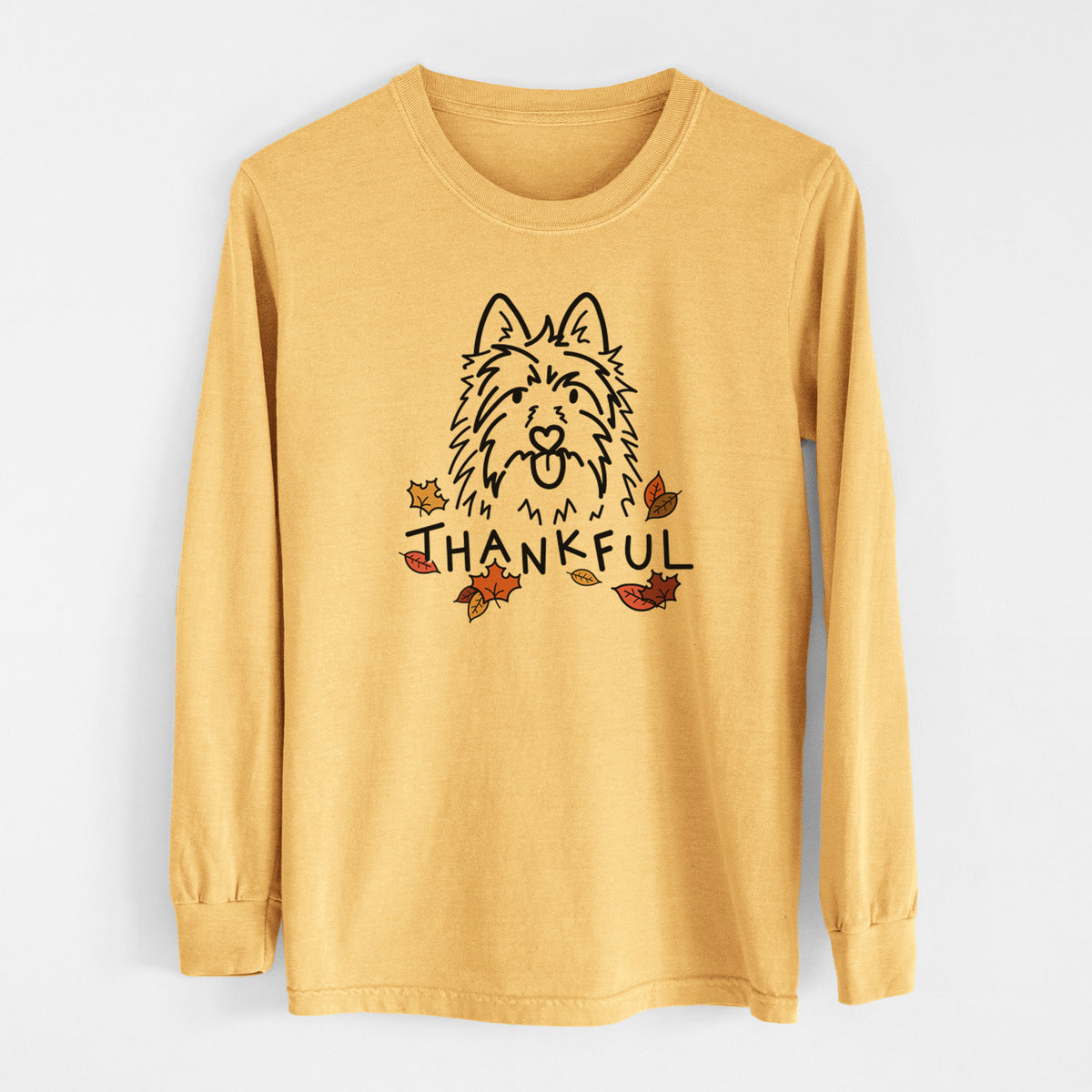 Thankful Australian Terrier - Digger - Men&#39;s Heavyweight 100% Cotton Long Sleeve