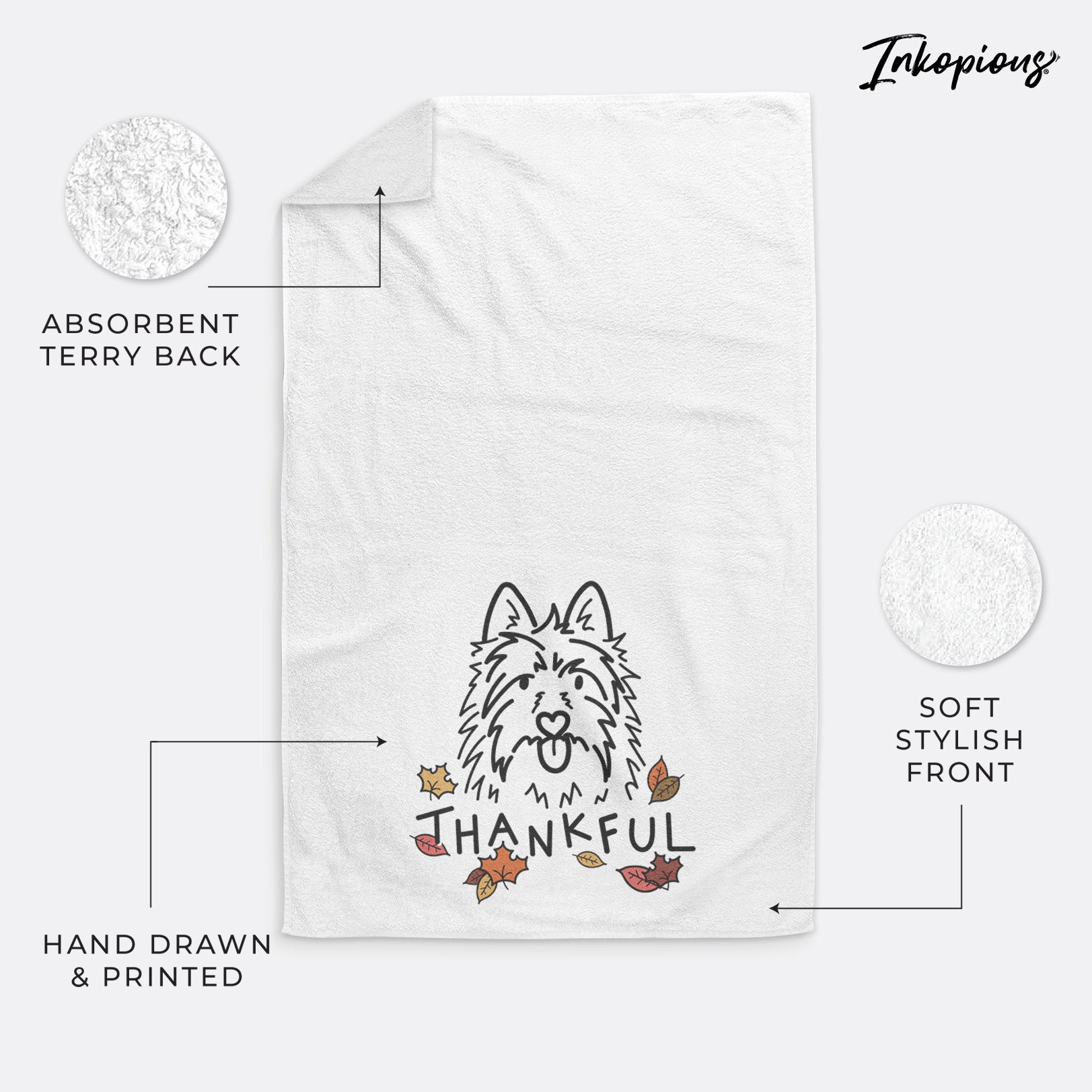 Thankful Australian Terrier - Digger - Decorative Hand Towel