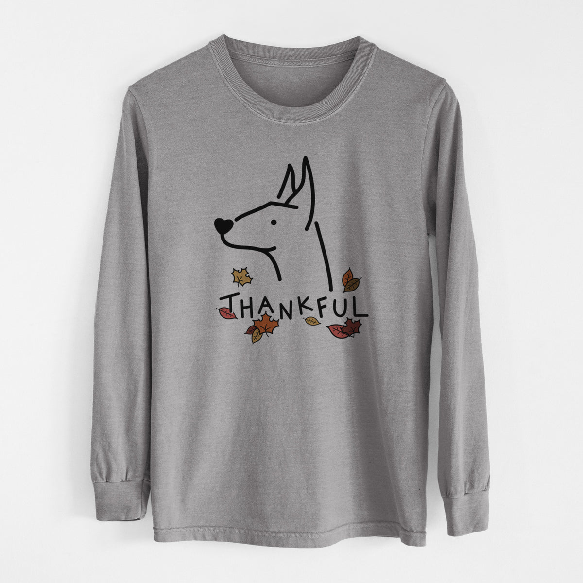Thankful Doberman Pinscher - Men's Heavyweight 100% Cotton Long Sleeve