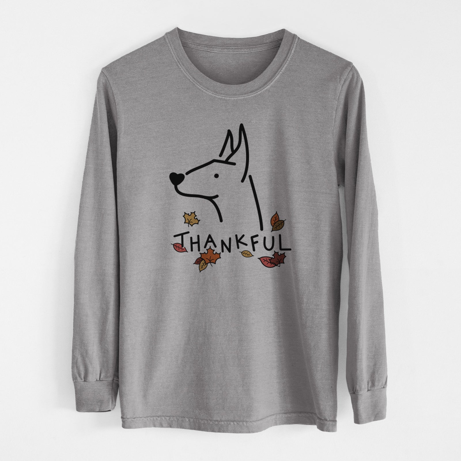 Thankful Doberman Pinscher - Men's Heavyweight 100% Cotton Long Sleeve