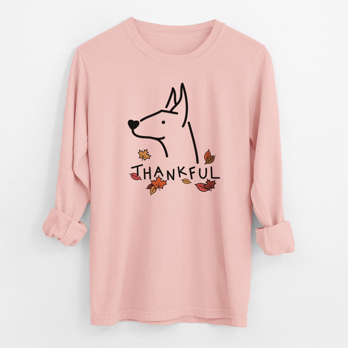 Thankful Doberman Pinscher - Men's Heavyweight 100% Cotton Long Sleeve