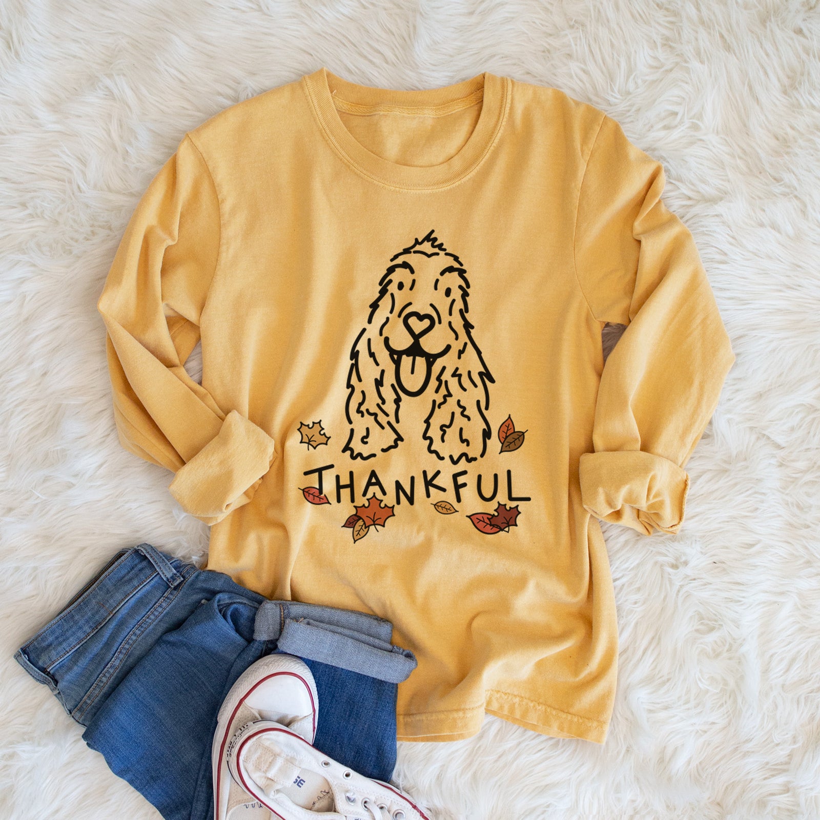 Thankful English Cocker Spaniel - Dolly - Heavyweight 100% Cotton Long Sleeve