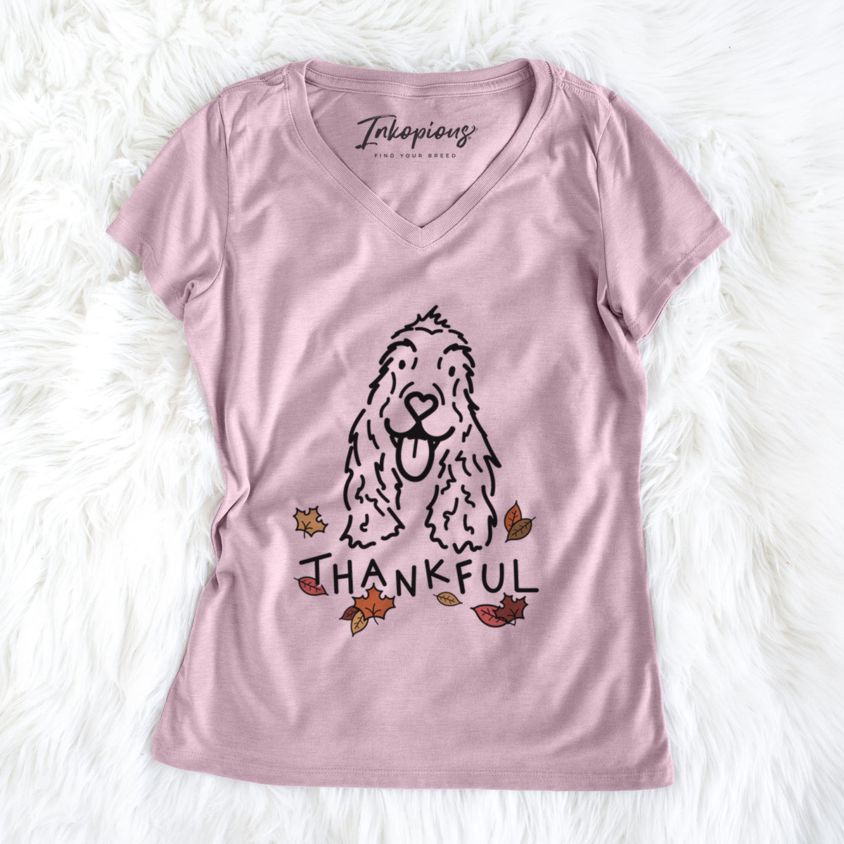 Thankful English Cocker Spaniel - Dolly - Women's Perfect V-neck Shirt