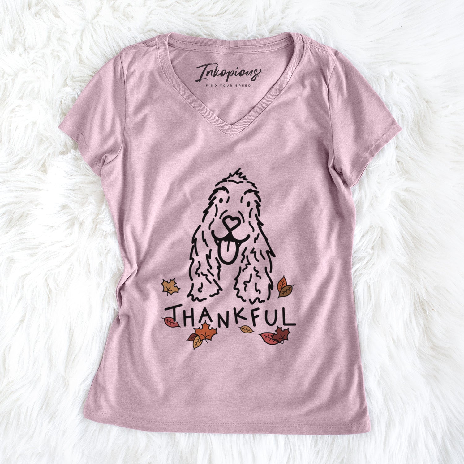 Thankful English Cocker Spaniel - Dolly - Women's Perfect V-neck Shirt