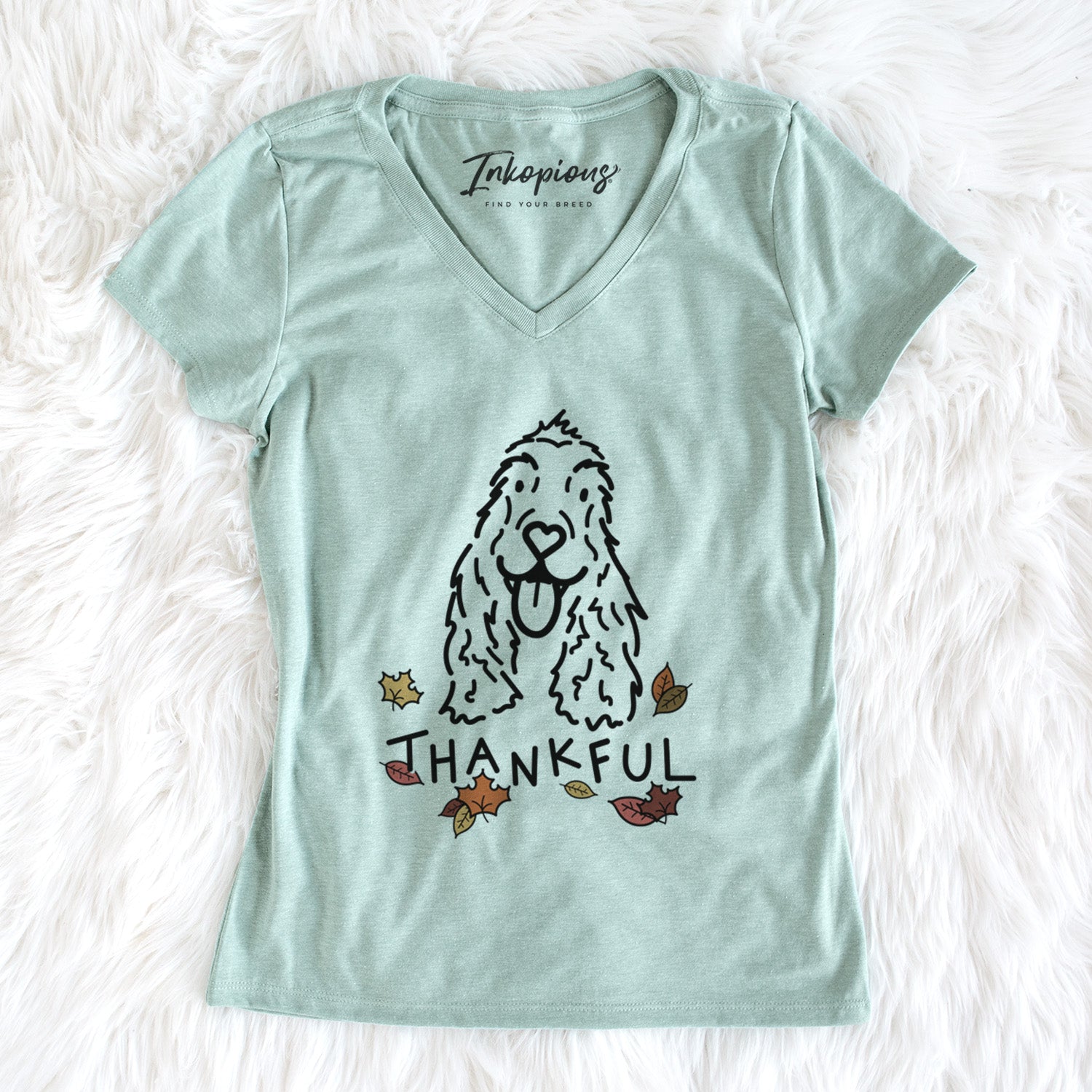 Thankful English Cocker Spaniel - Dolly - Women's Perfect V-neck Shirt