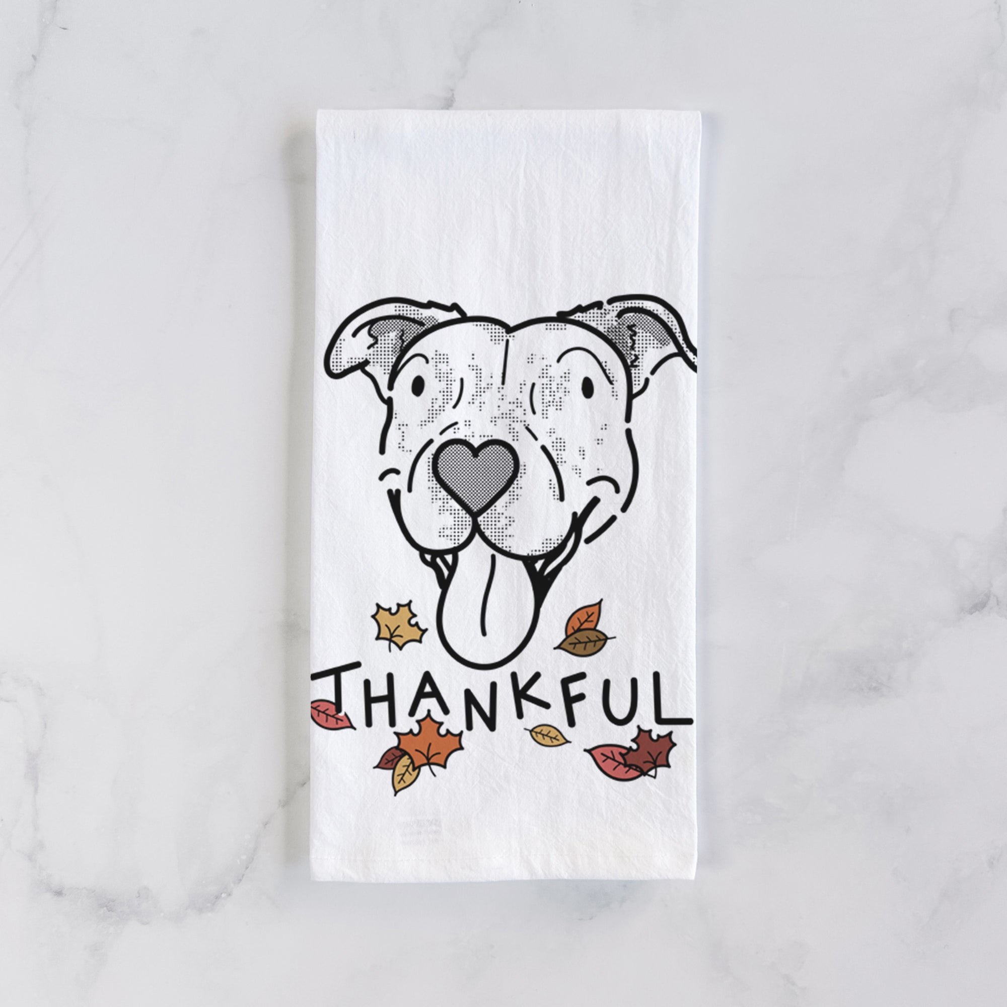 Thankful Pitbull Mix - Dottie - Tea Towel