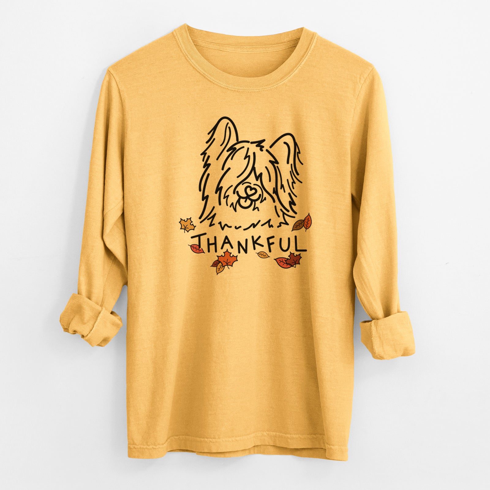 Thankful Skye Terrier - Dougal - Heavyweight 100% Cotton Long Sleeve