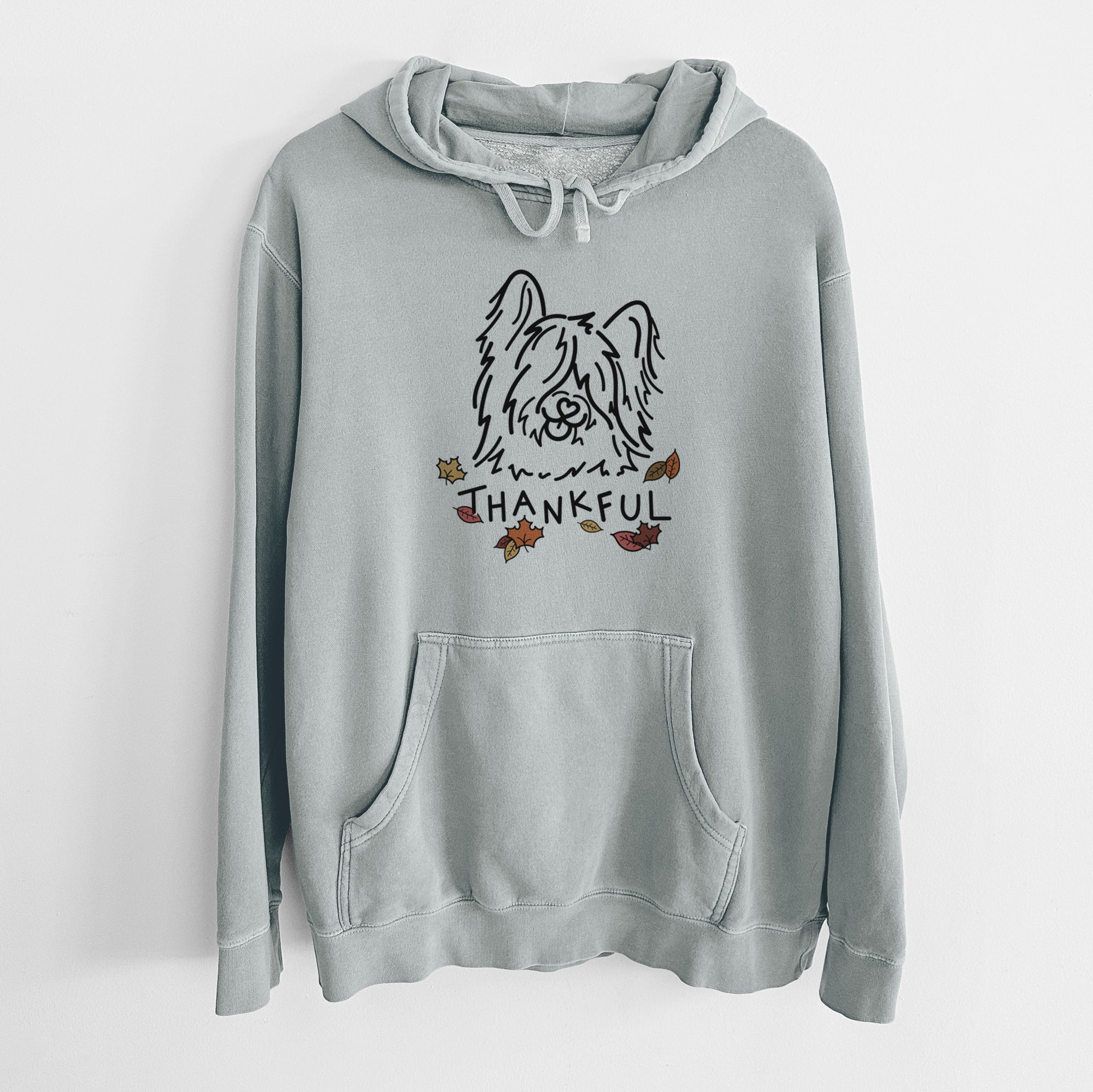Thankful Skye Terrier - Dougal - Unisex Pigment Dyed Hoodie