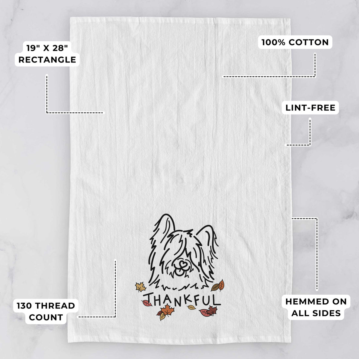 Thankful Skye Terrier - Dougal - Tea Towel