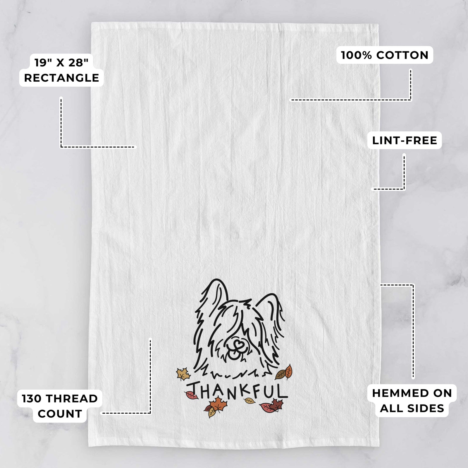 Thankful Skye Terrier - Dougal - Tea Towel