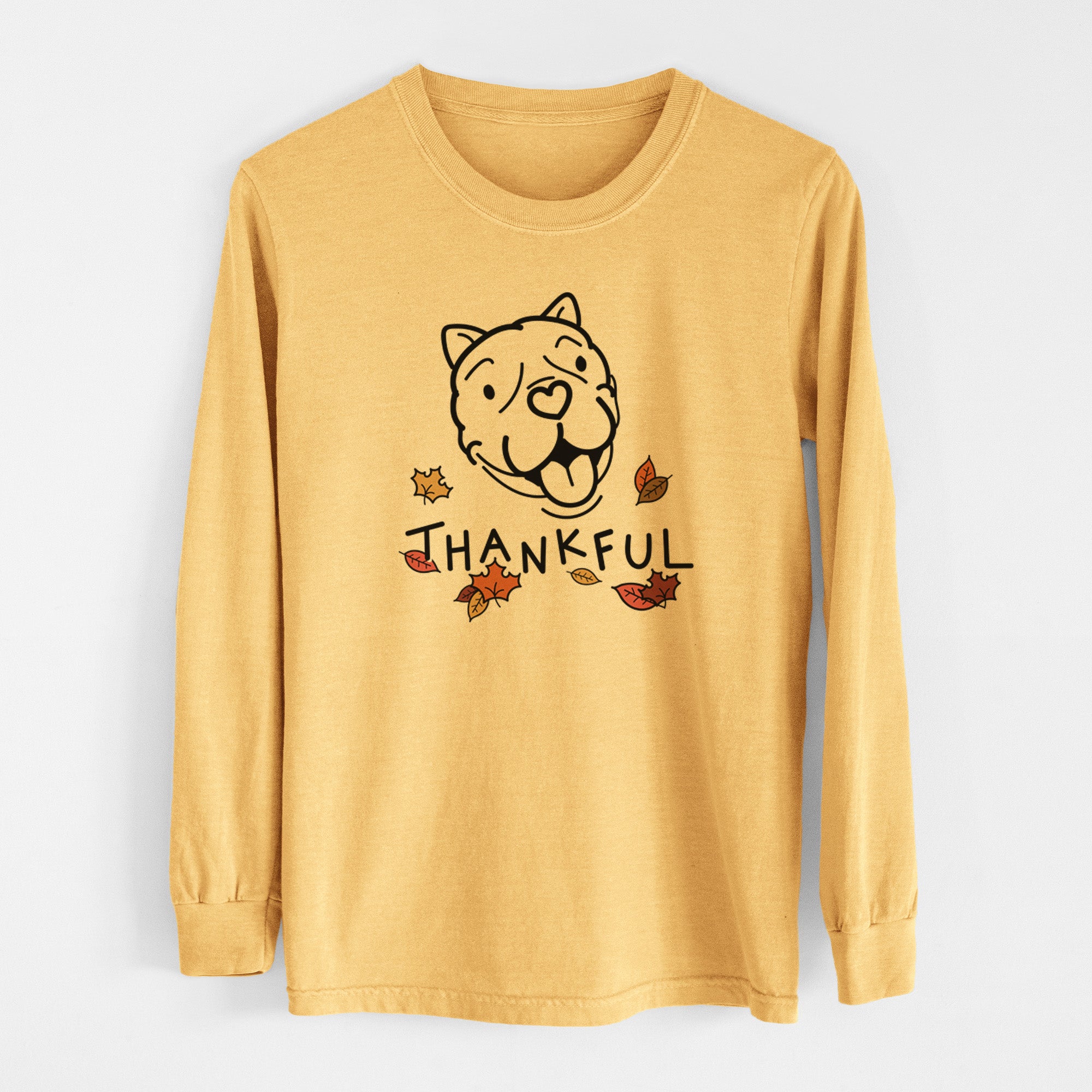 Thankful American Bulldog - Draco - Men's Heavyweight 100% Cotton Long Sleeve