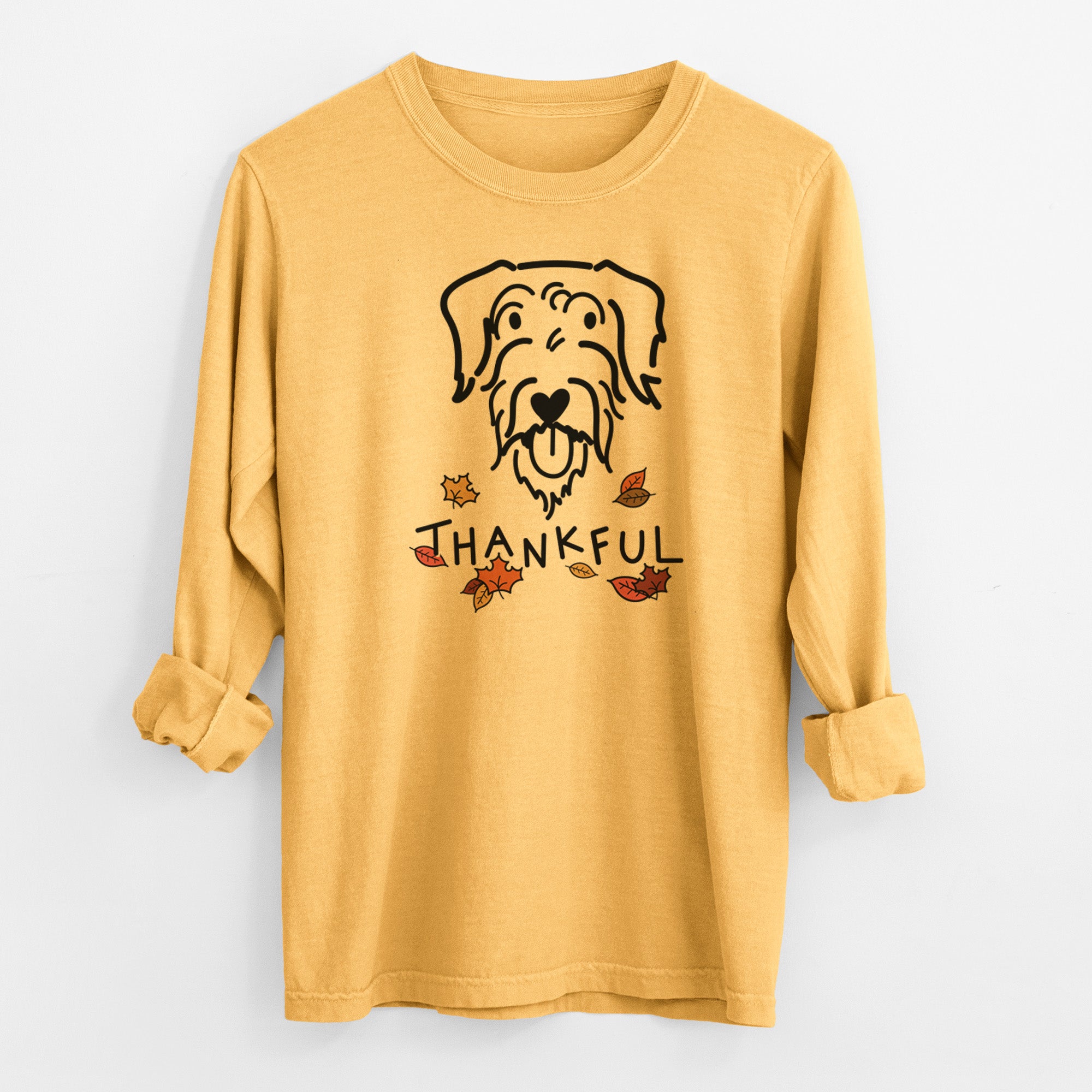 Thankful Doodle - Dug - Men's Heavyweight 100% Cotton Long Sleeve