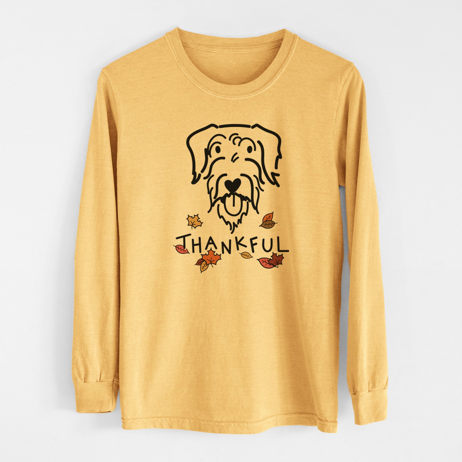 Thankful Doodle - Dug - Men's Heavyweight 100% Cotton Long Sleeve