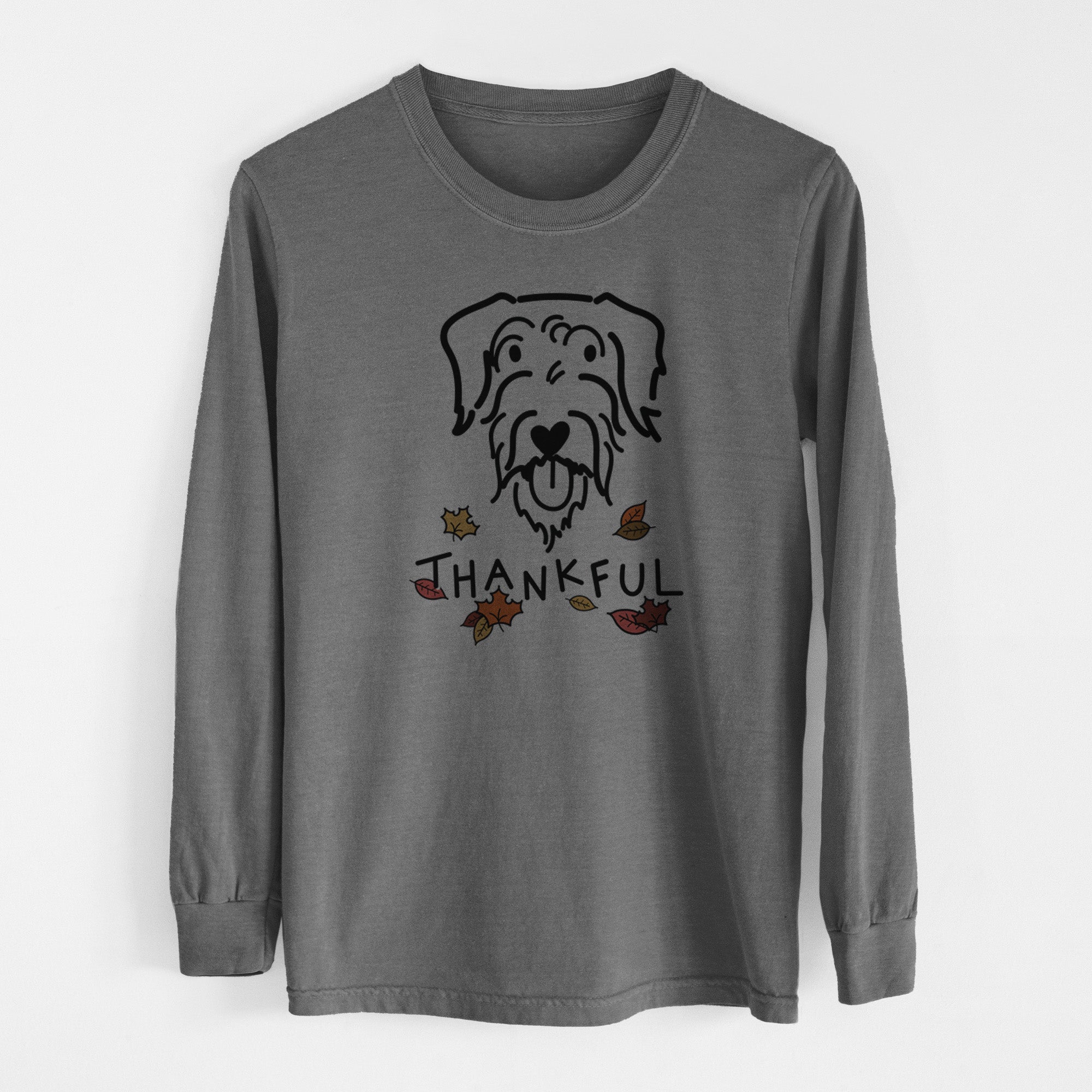 Thankful Doodle - Dug - Men's Heavyweight 100% Cotton Long Sleeve