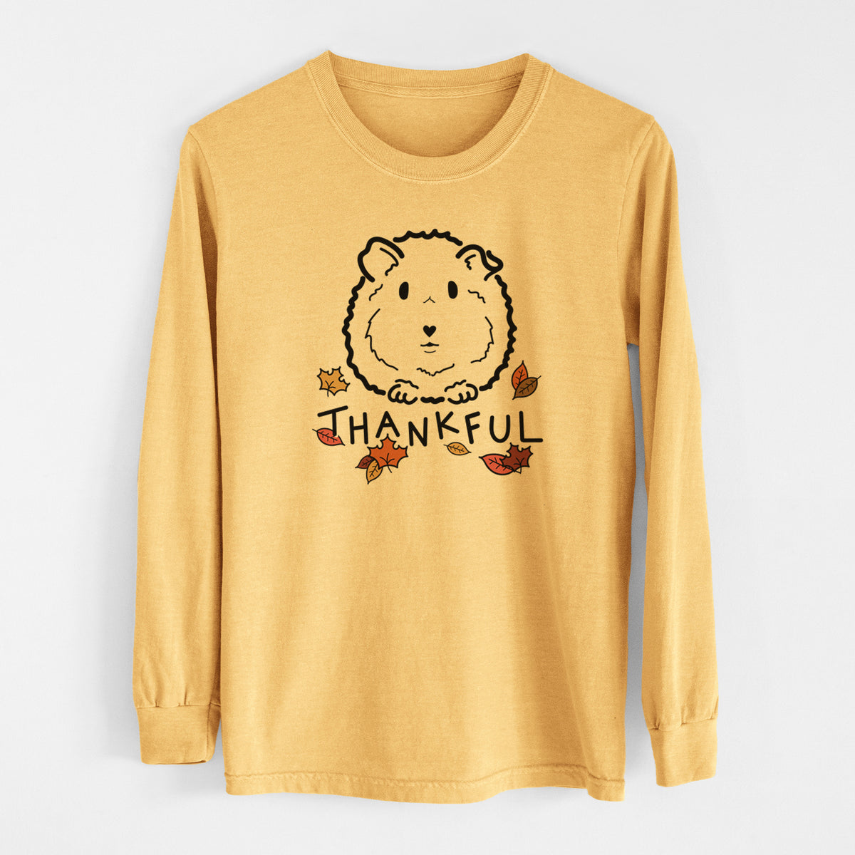 Thankful Guinea Pig - Duke - Men&#39;s Heavyweight 100% Cotton Long Sleeve