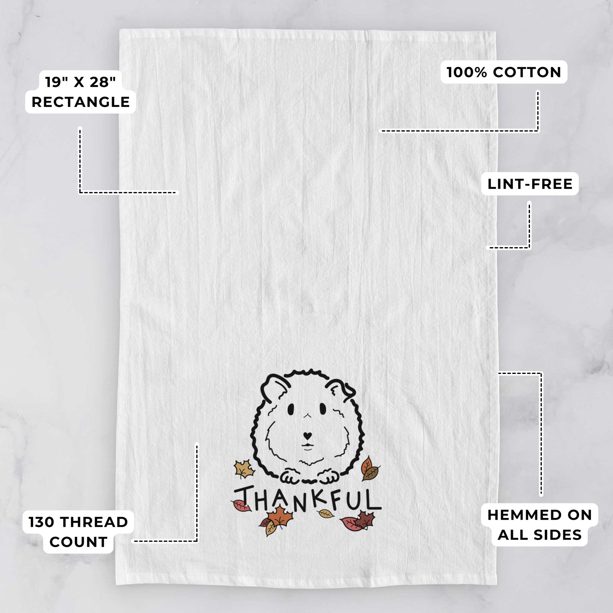 Thankful Guinea Pig - Duke - Tea Towel