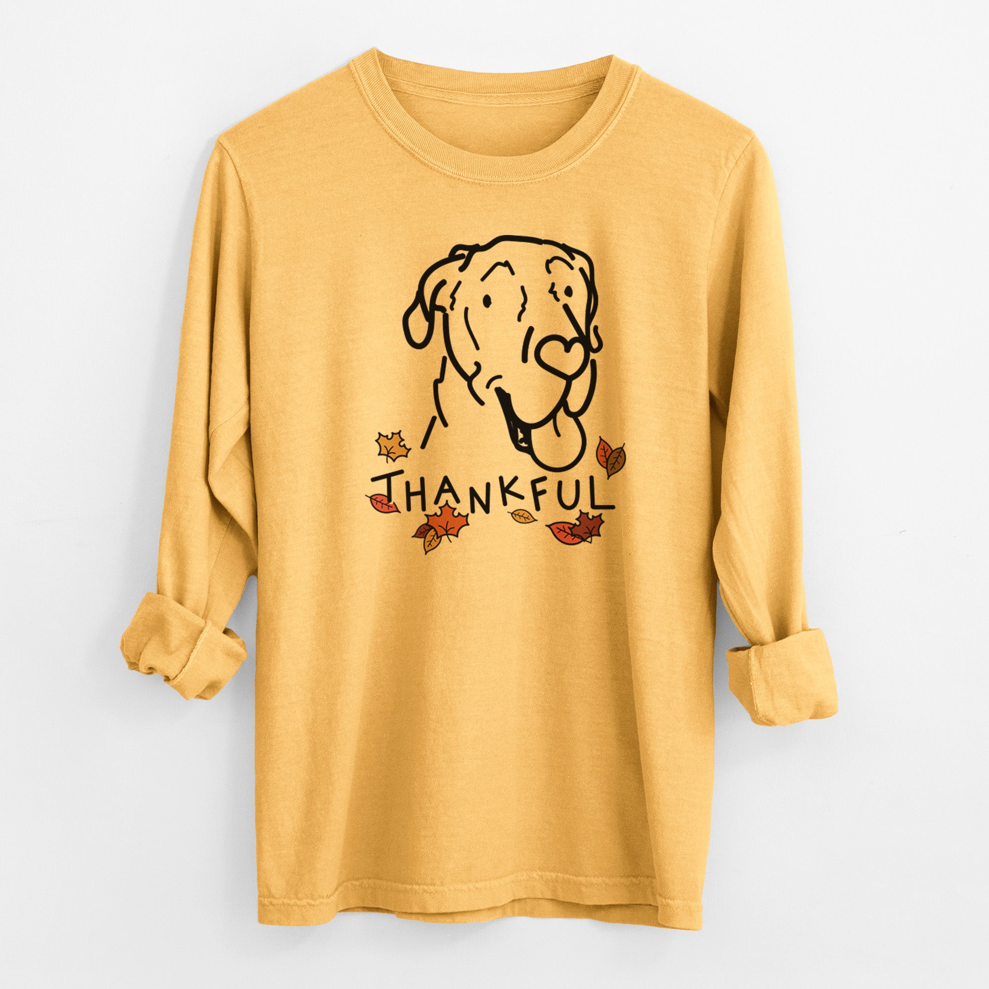 Thankful Great Dane - Duncan - Men's Heavyweight 100% Cotton Long Sleeve