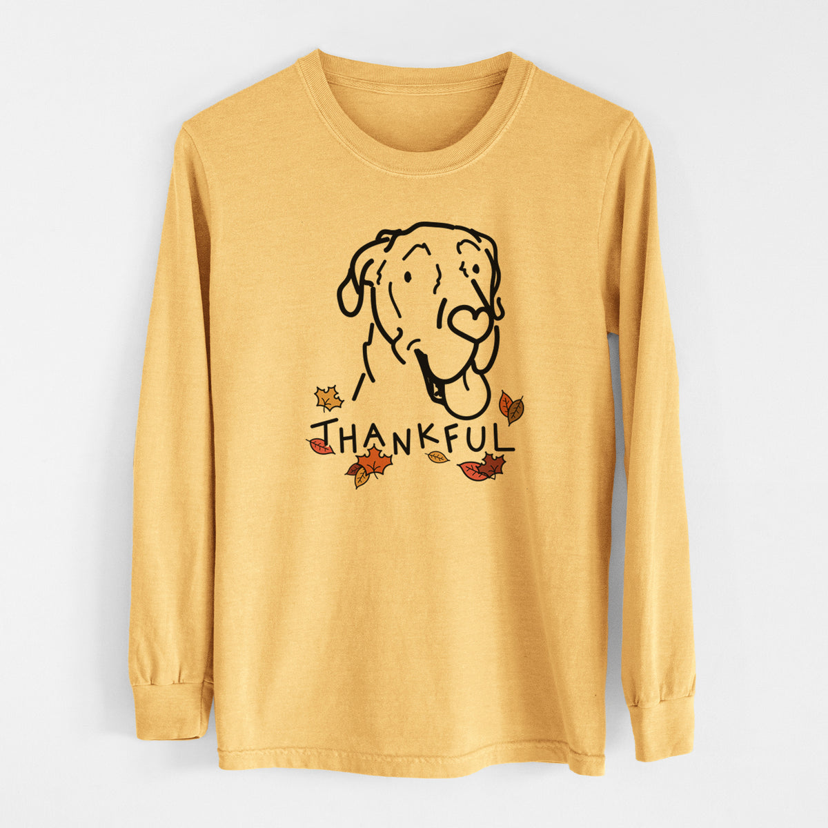 Thankful Great Dane - Duncan - Men&#39;s Heavyweight 100% Cotton Long Sleeve