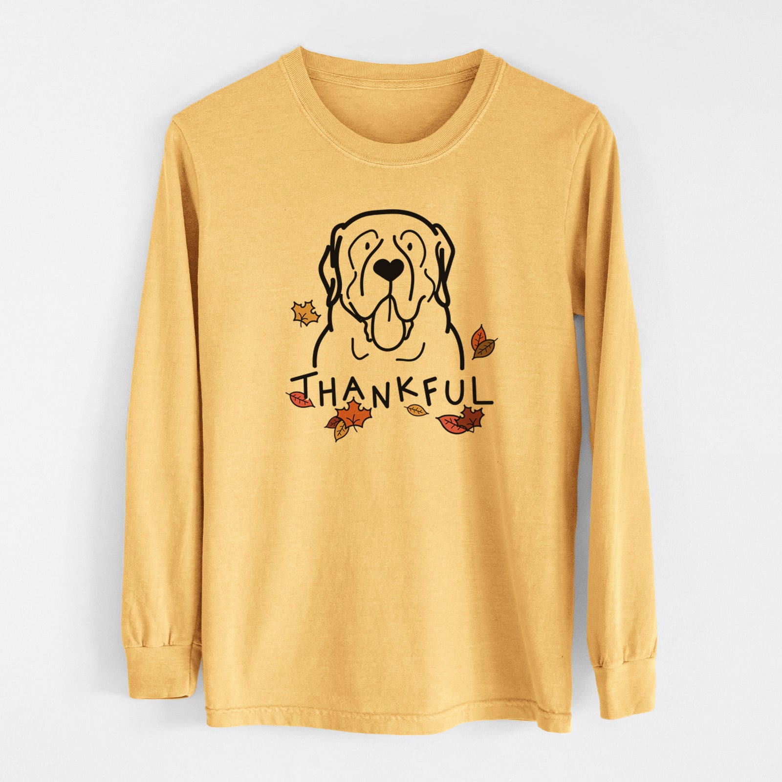 Thankful English Mastiff - Men's Heavyweight 100% Cotton Long Sleeve