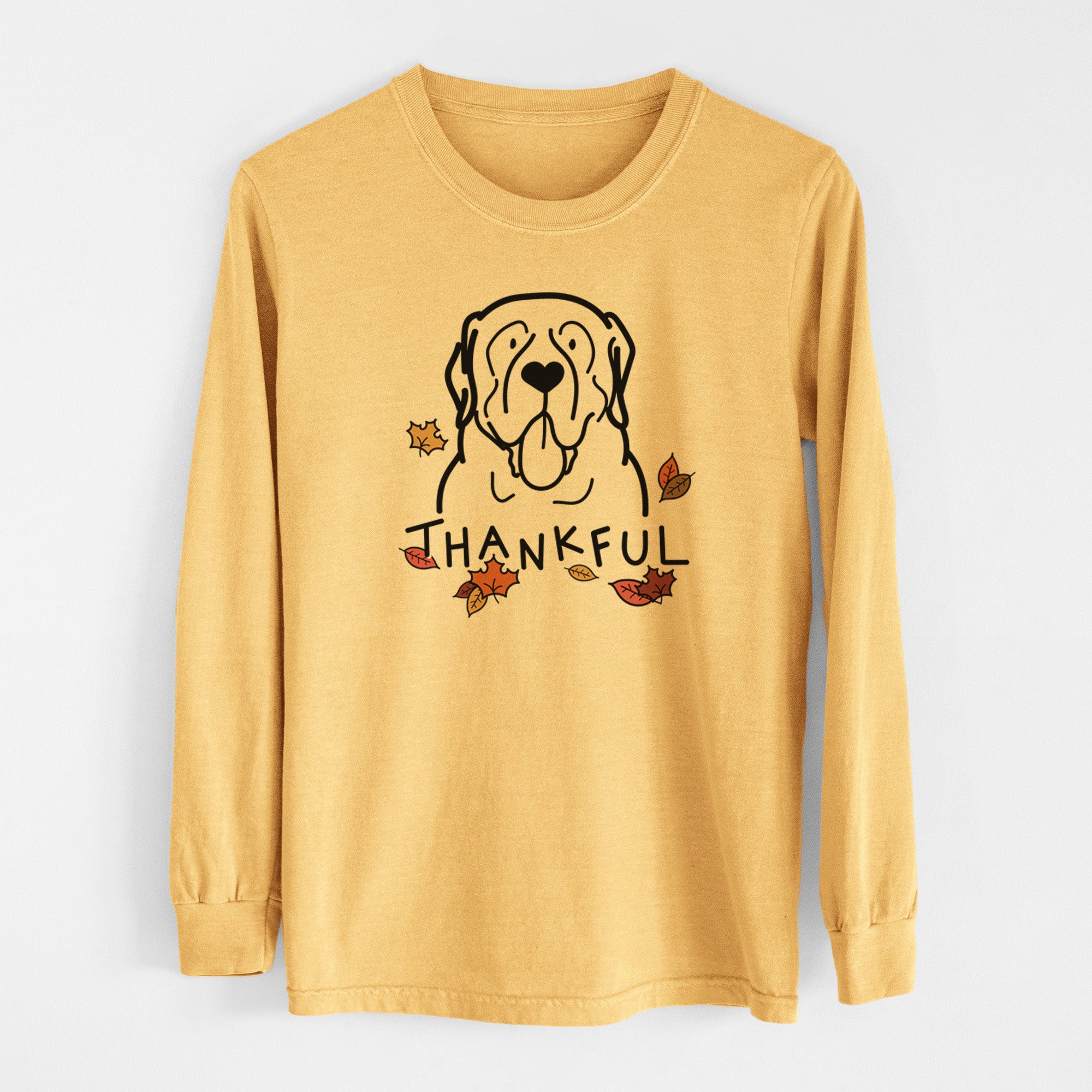 Thankful English Mastiff - Men's Heavyweight 100% Cotton Long Sleeve