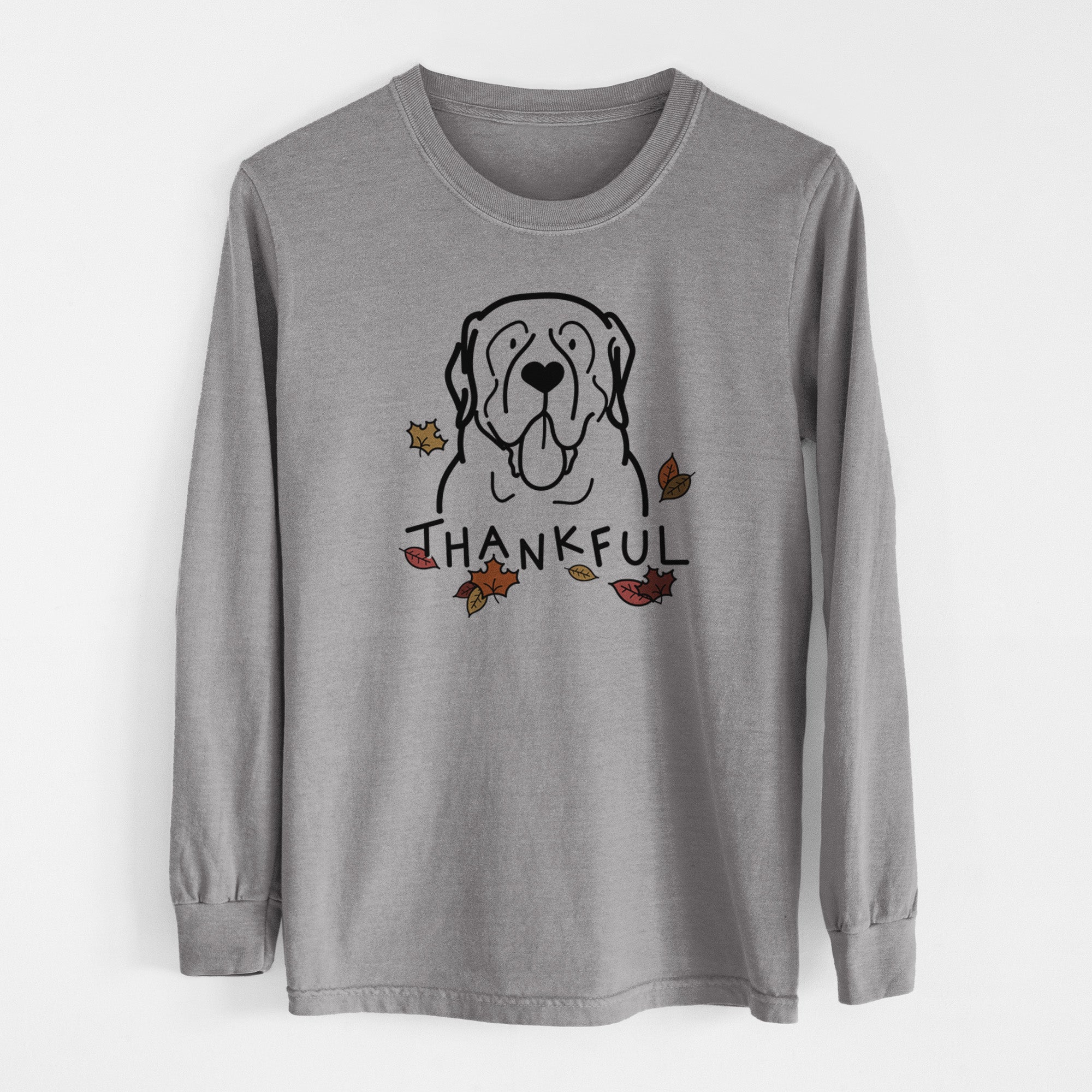 Thankful English Mastiff - Men's Heavyweight 100% Cotton Long Sleeve