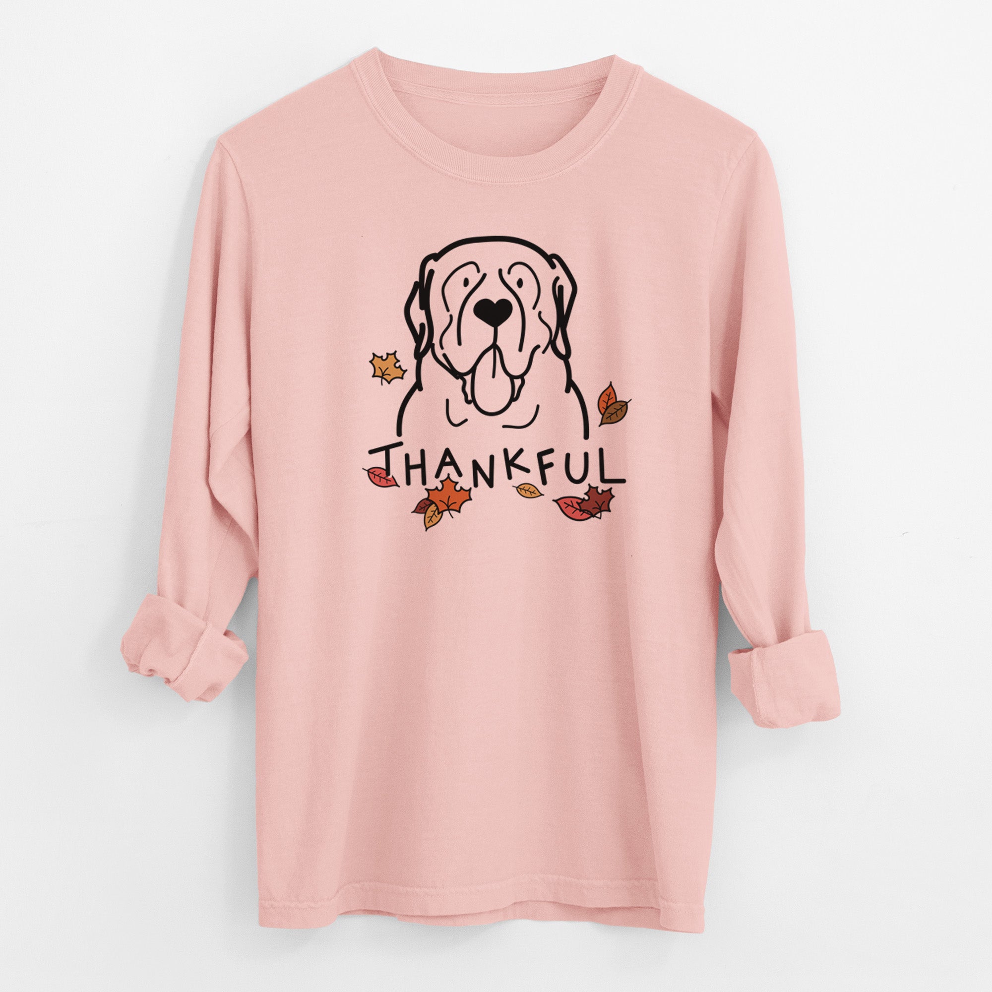 Thankful English Mastiff - Men's Heavyweight 100% Cotton Long Sleeve