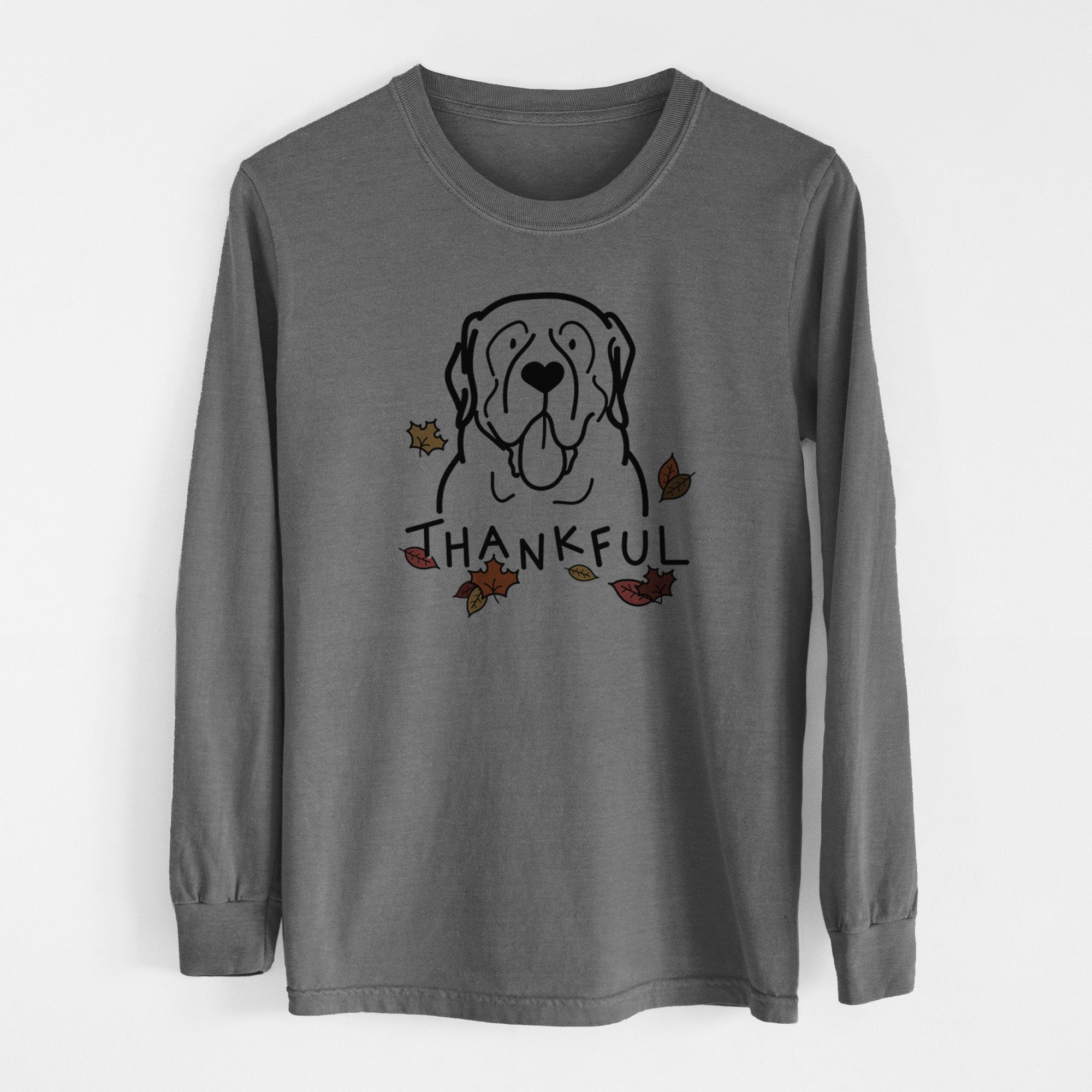 Thankful English Mastiff - Men's Heavyweight 100% Cotton Long Sleeve