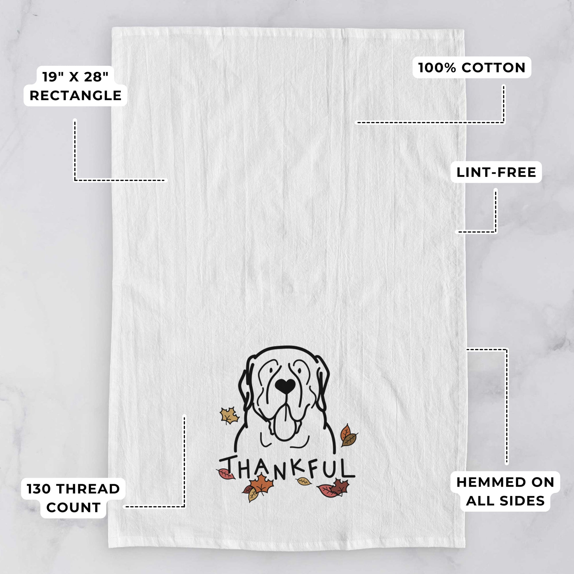 Thankful English Mastiff - Tea Towel