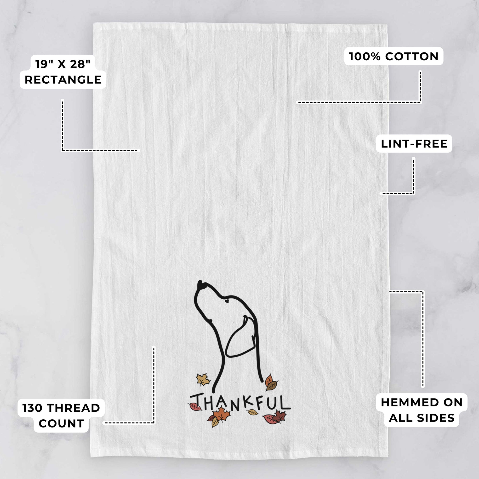 Thankful English Pointer Profile - Tea Towel