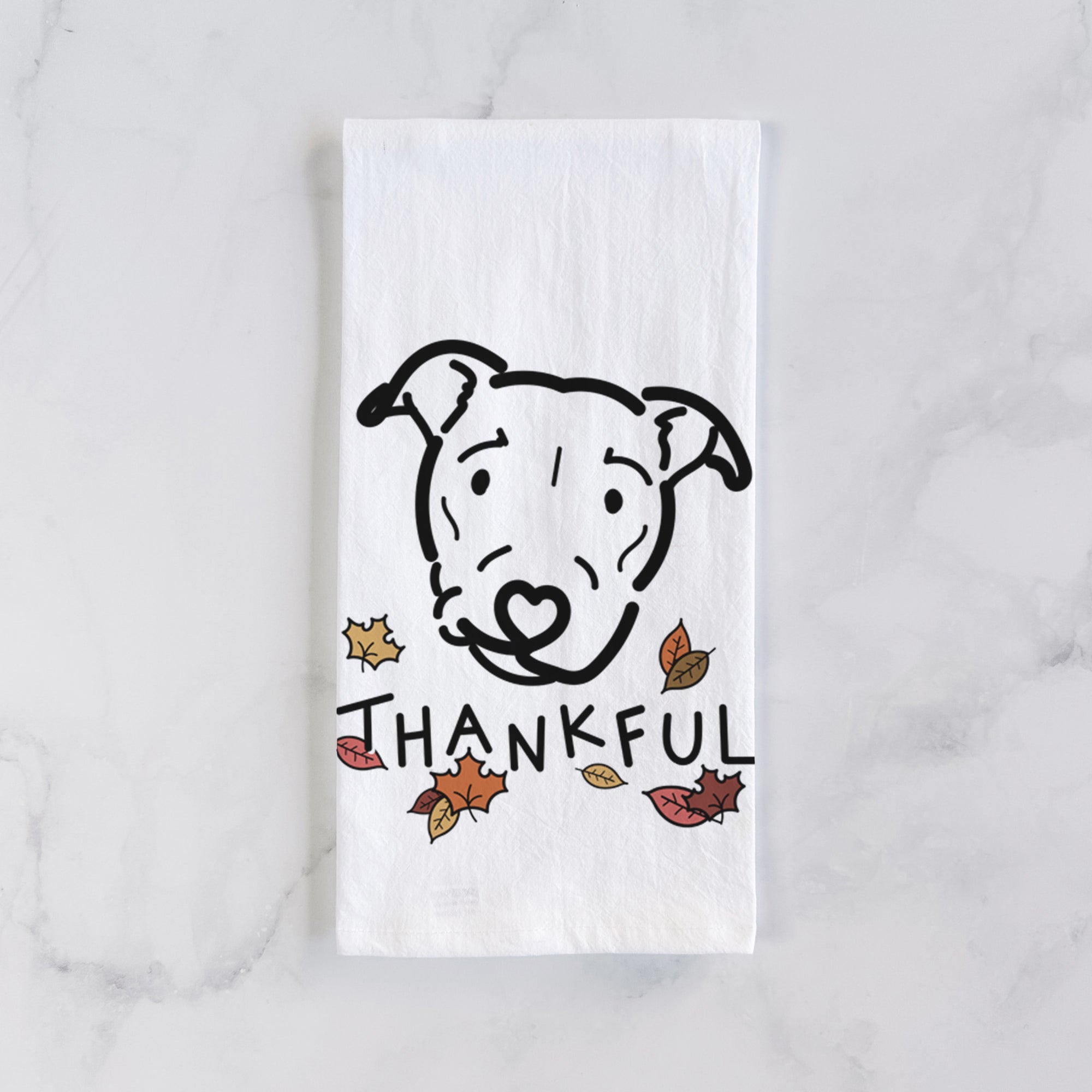 Thankful Pitbull Mix - Ernie - Tea Towel