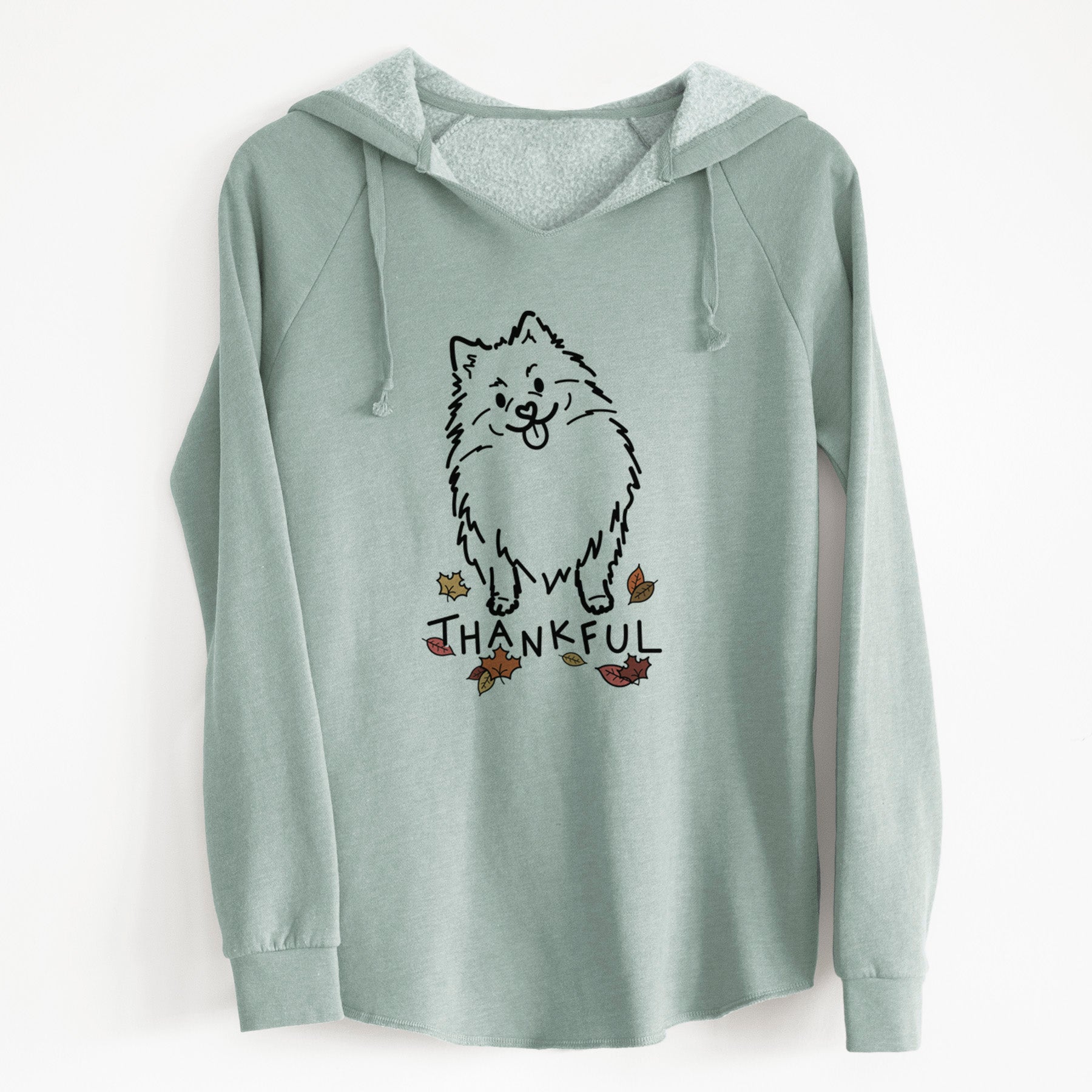 Thankful Pomeranian - Fern - Cali Wave Hooded Sweatshirt