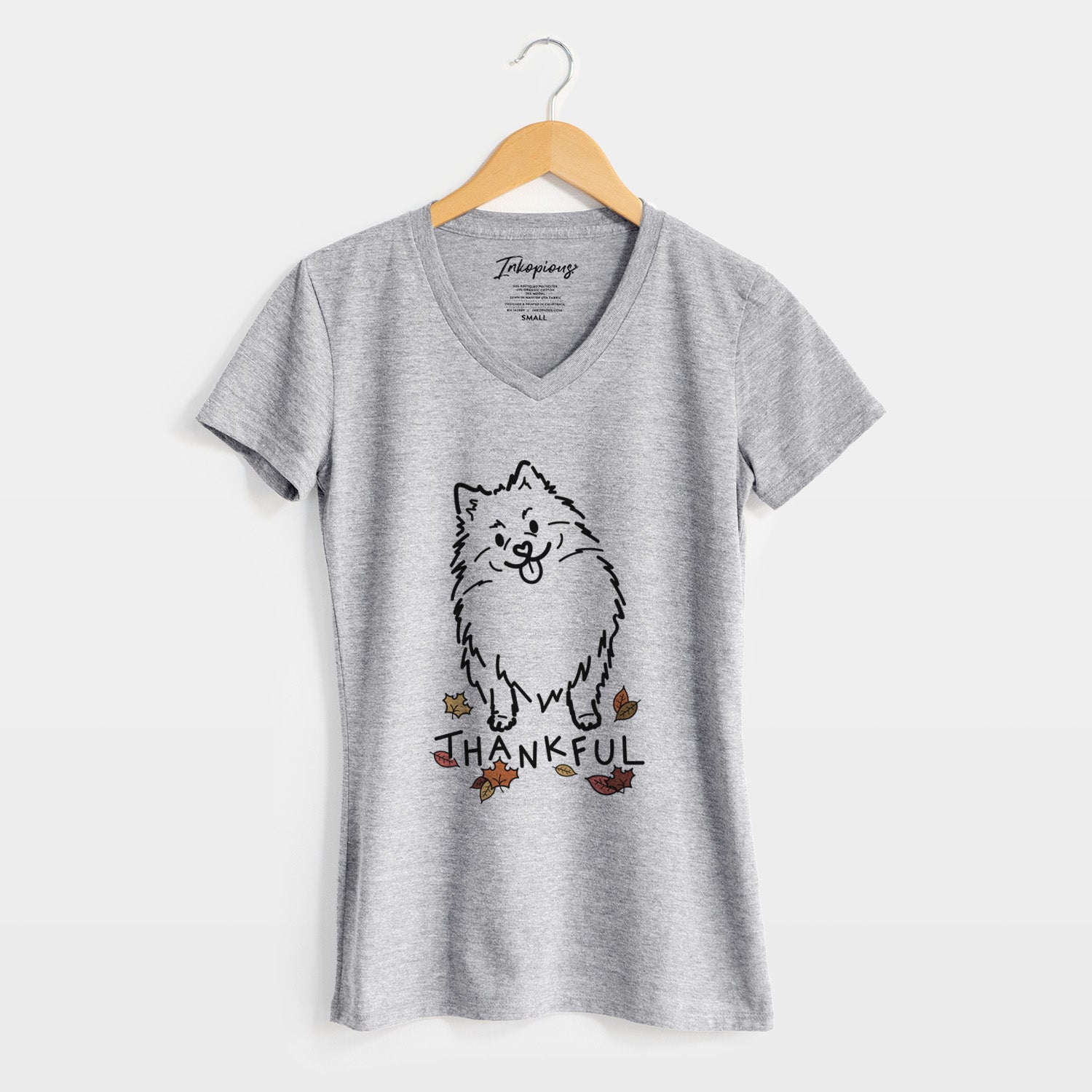 Thankful Pomeranian - Fern - Women's Perfect V-neck Shirt