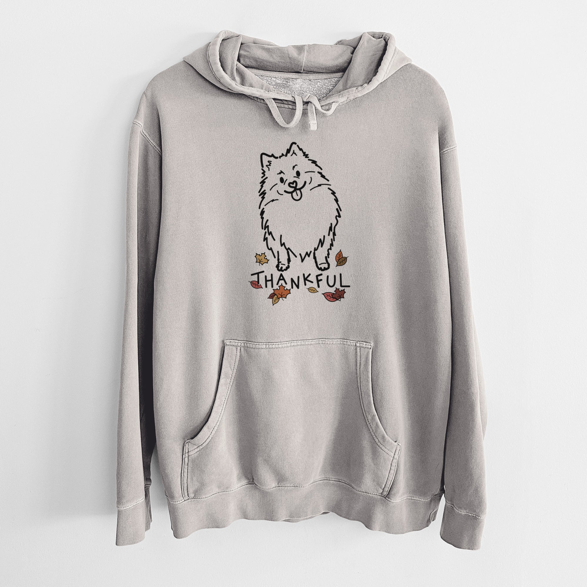 Thankful Pomeranian - Fern - Unisex Pigment Dyed Hoodie